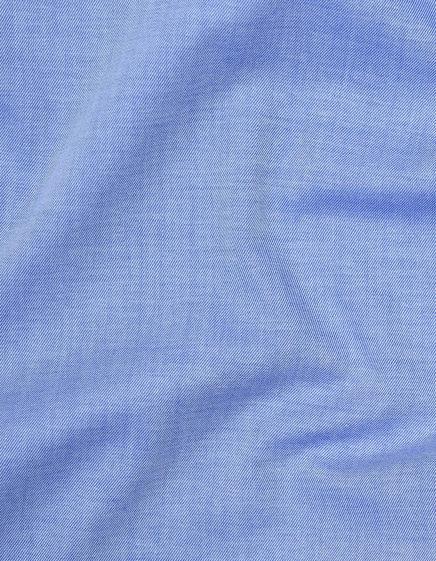 L Blue Plain Classic Fit Shirt - Image 4