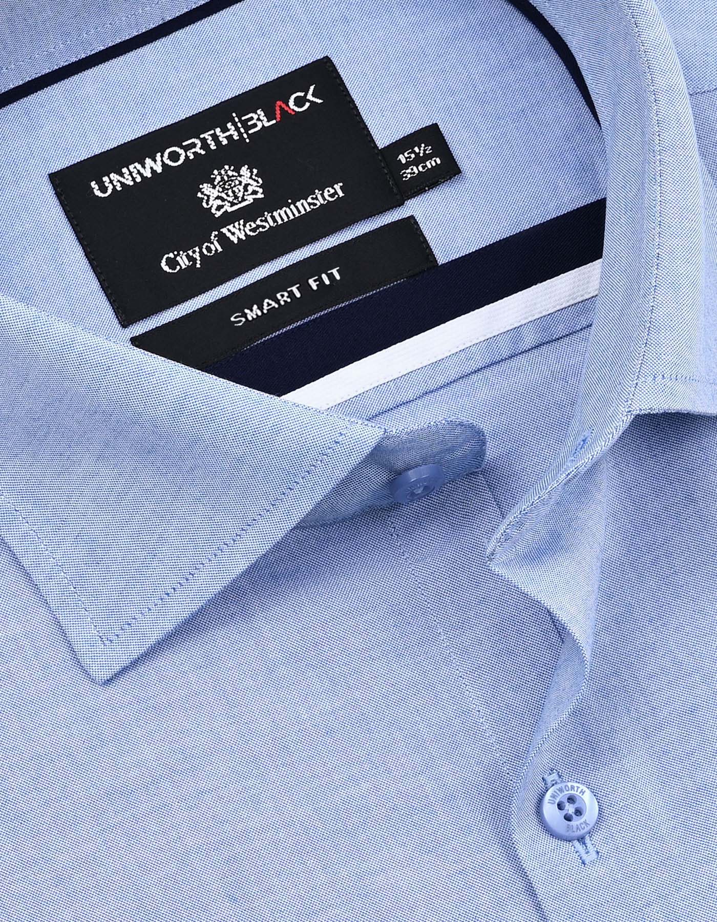 L Blue Plain Tailored Smart Fit Shirt - Image 2