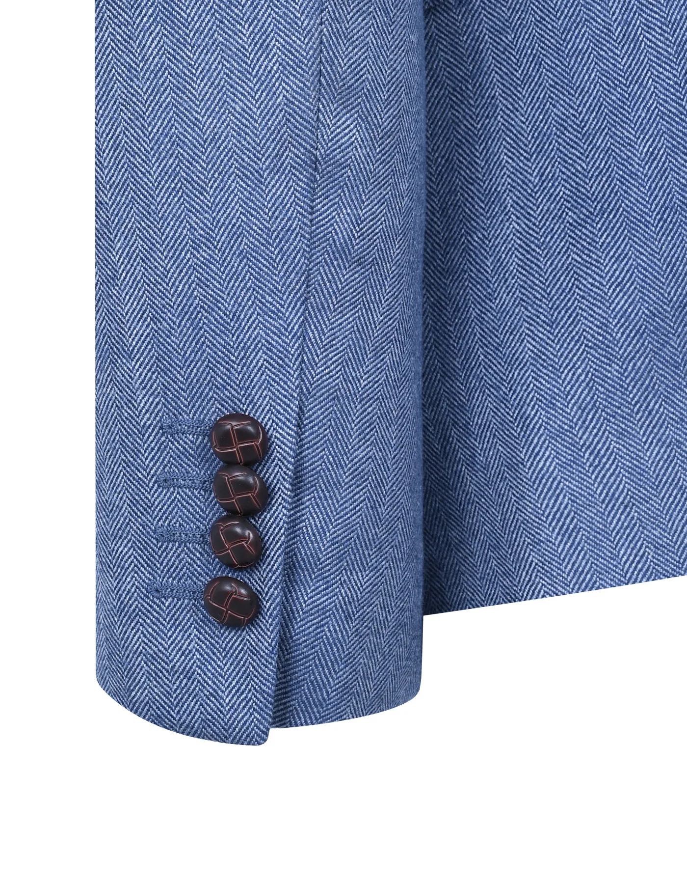 L Blue Texture Tailored Smart Fit Coat - Image 4