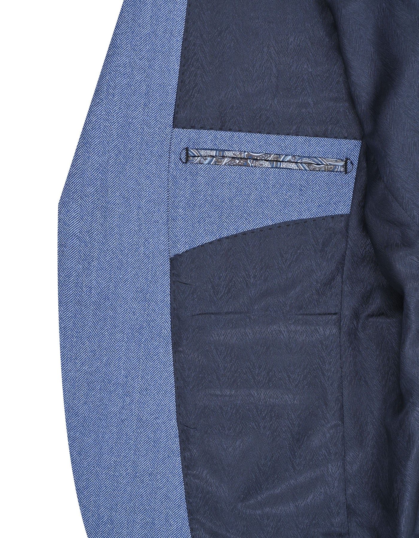 L Blue Texture Tailored Smart Fit Coat - Image 6