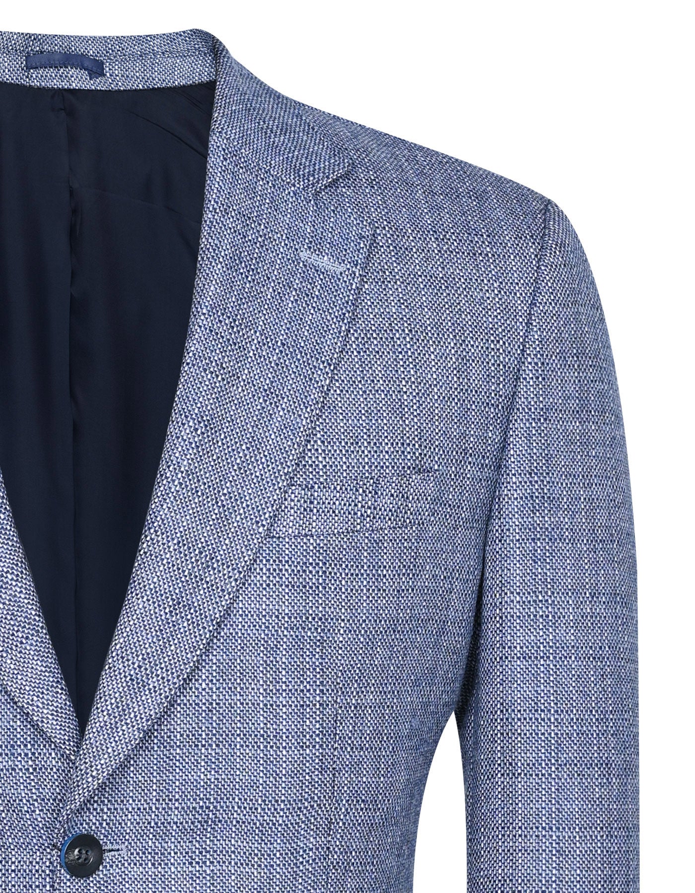 L Blue Texture Tailored Smart Fit Coat - Image 2