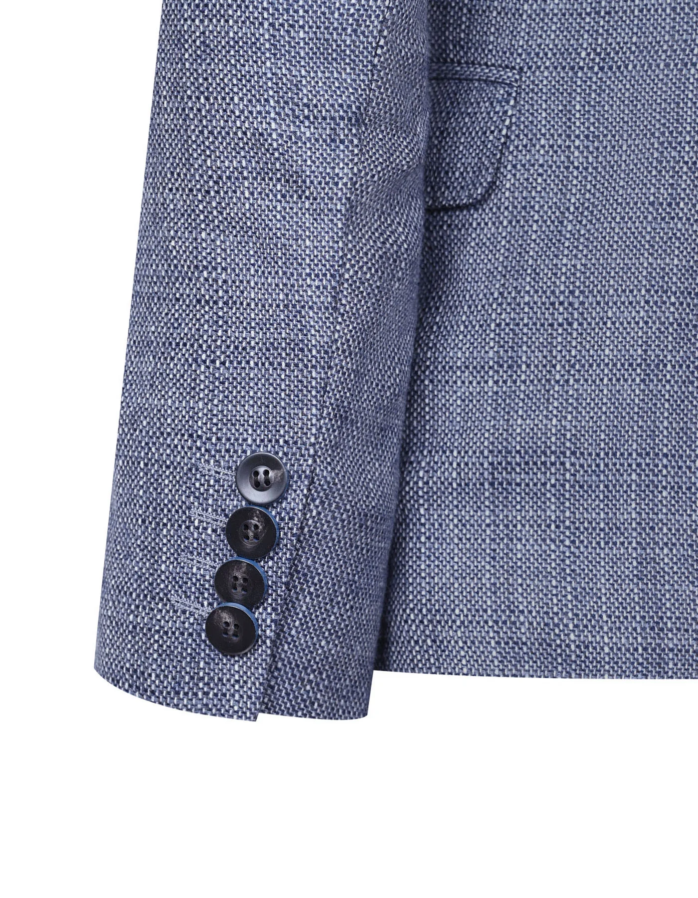 L Blue Texture Tailored Smart Fit Coat - Image 4