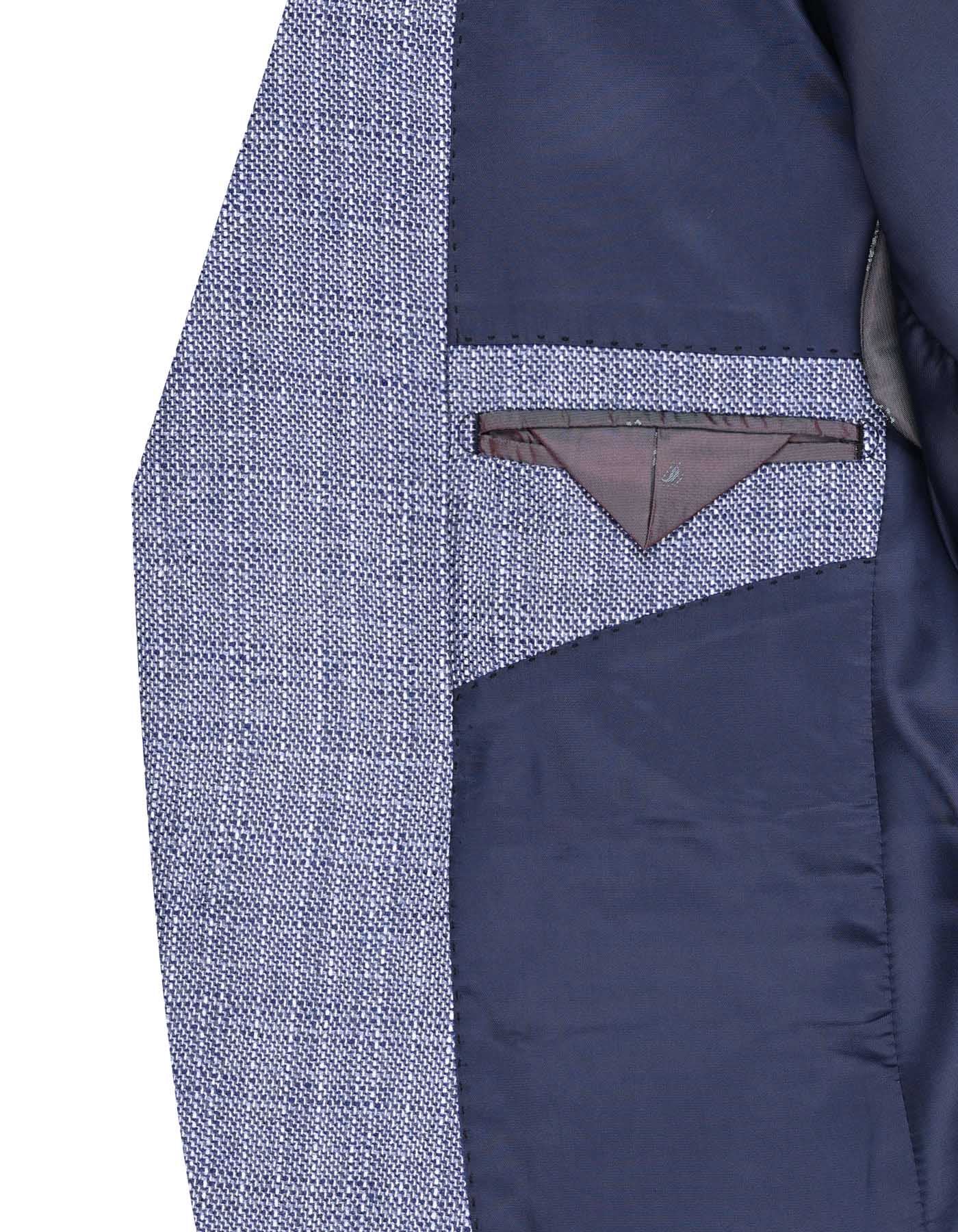 L Blue Texture Tailored Smart Fit Coat - Image 6