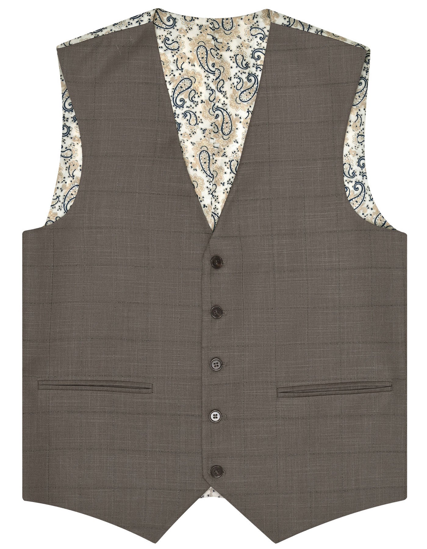 L Brown Check Classic Fit Suit - Image 3