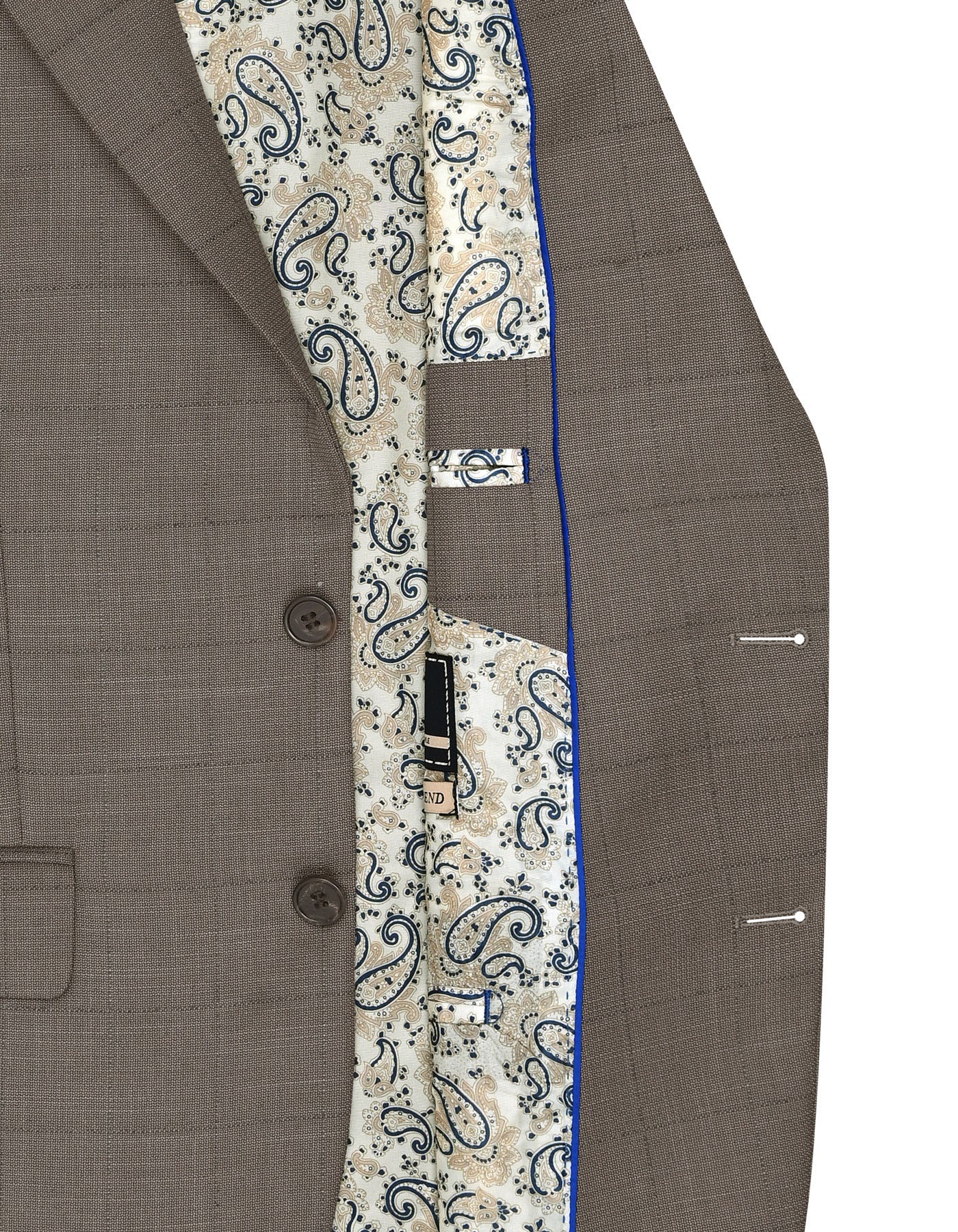 L Brown Check Classic Fit Suit - Image 5