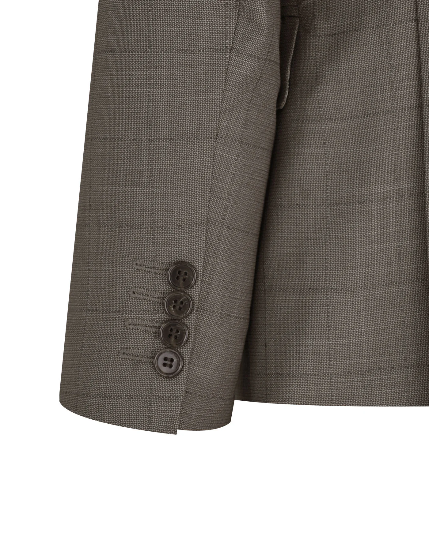 L Brown Check Tailored Smart Fit Suit - Image 4