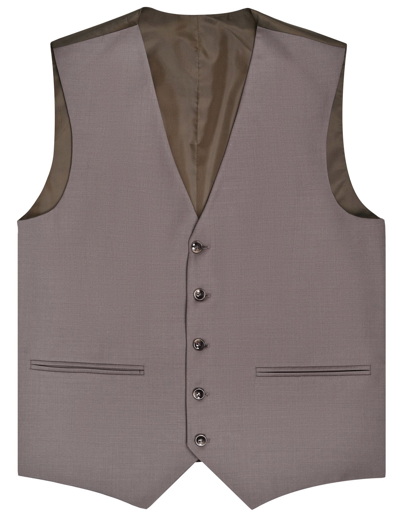 L Brown Plain Classic Fit Suit - Image 3