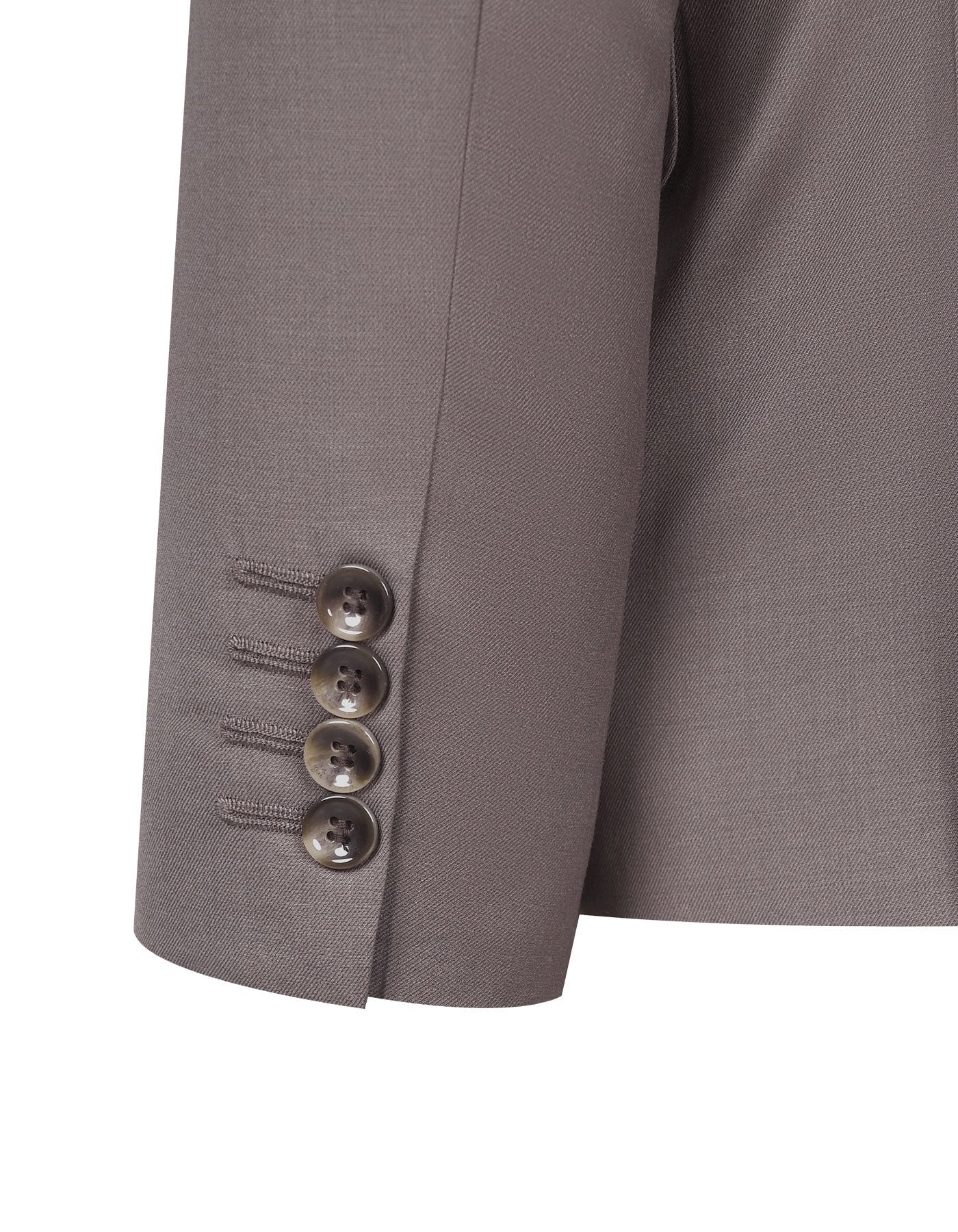 L Brown Plain Classic Fit Suit - Image 4