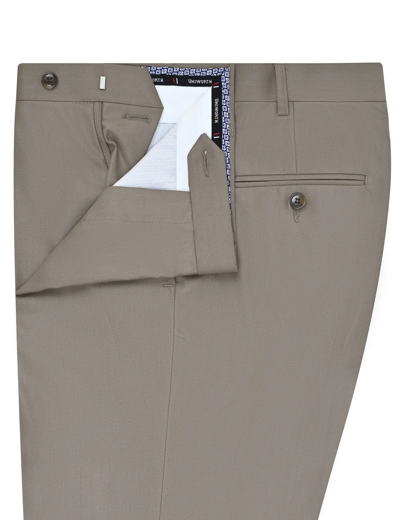 L Brown Plain Tailored Smart Fit Formal Trouser - Image 2