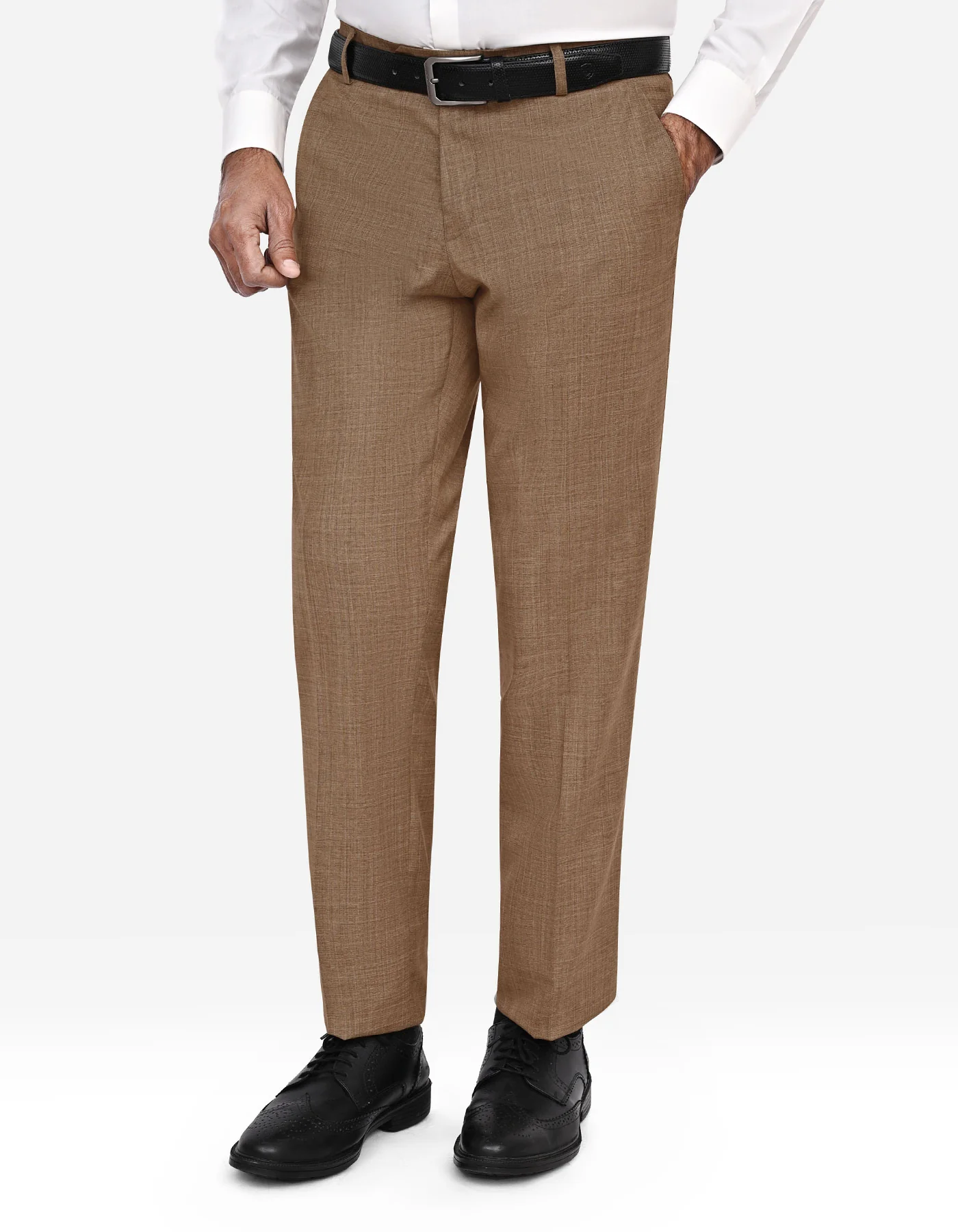 L Brown Texture Classic Fit Suit - Image 2