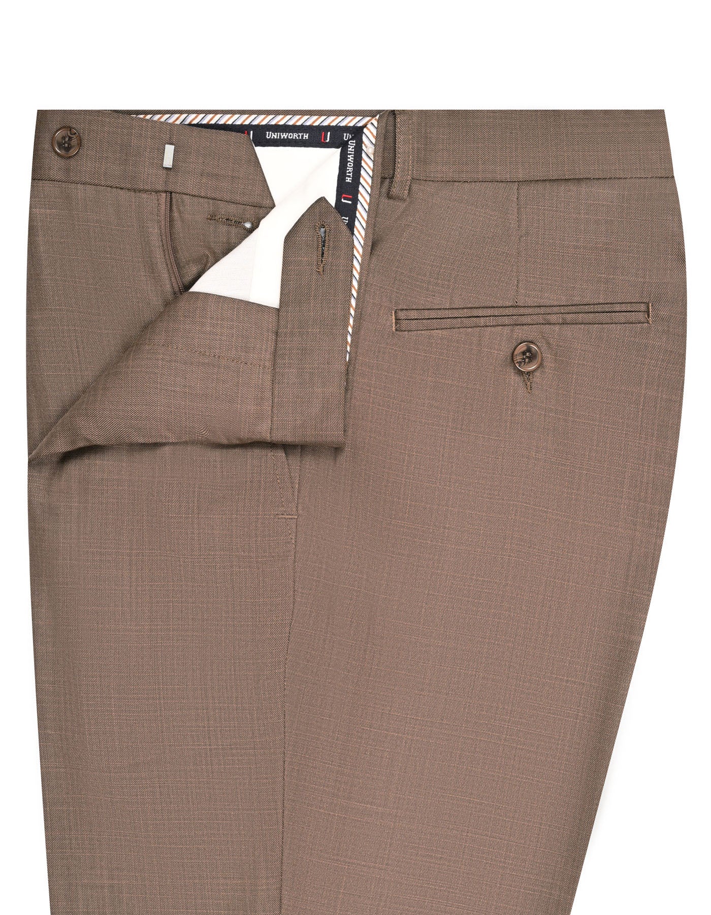 L Brown Texture Formal Trouser Classic Fit - Image 2