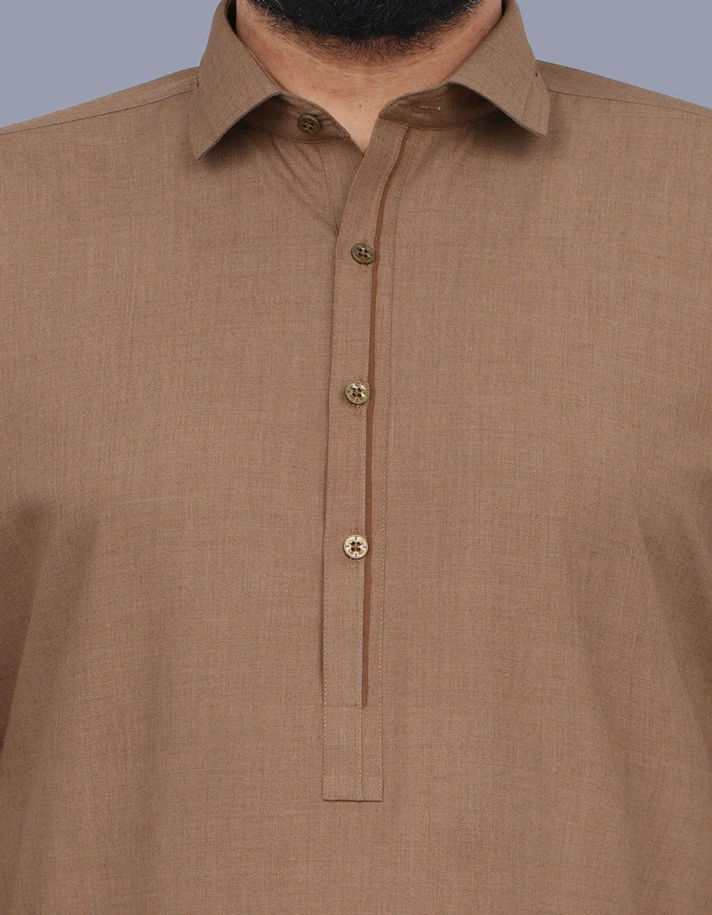 L Brown Texture Kameez Shalwar - Image 2