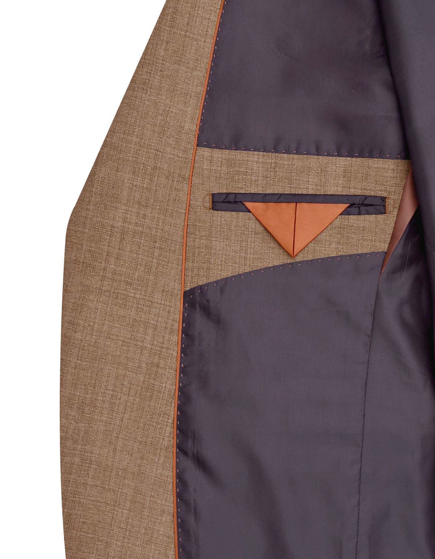 L Brown Texture Smart Fit Suit - Image 5