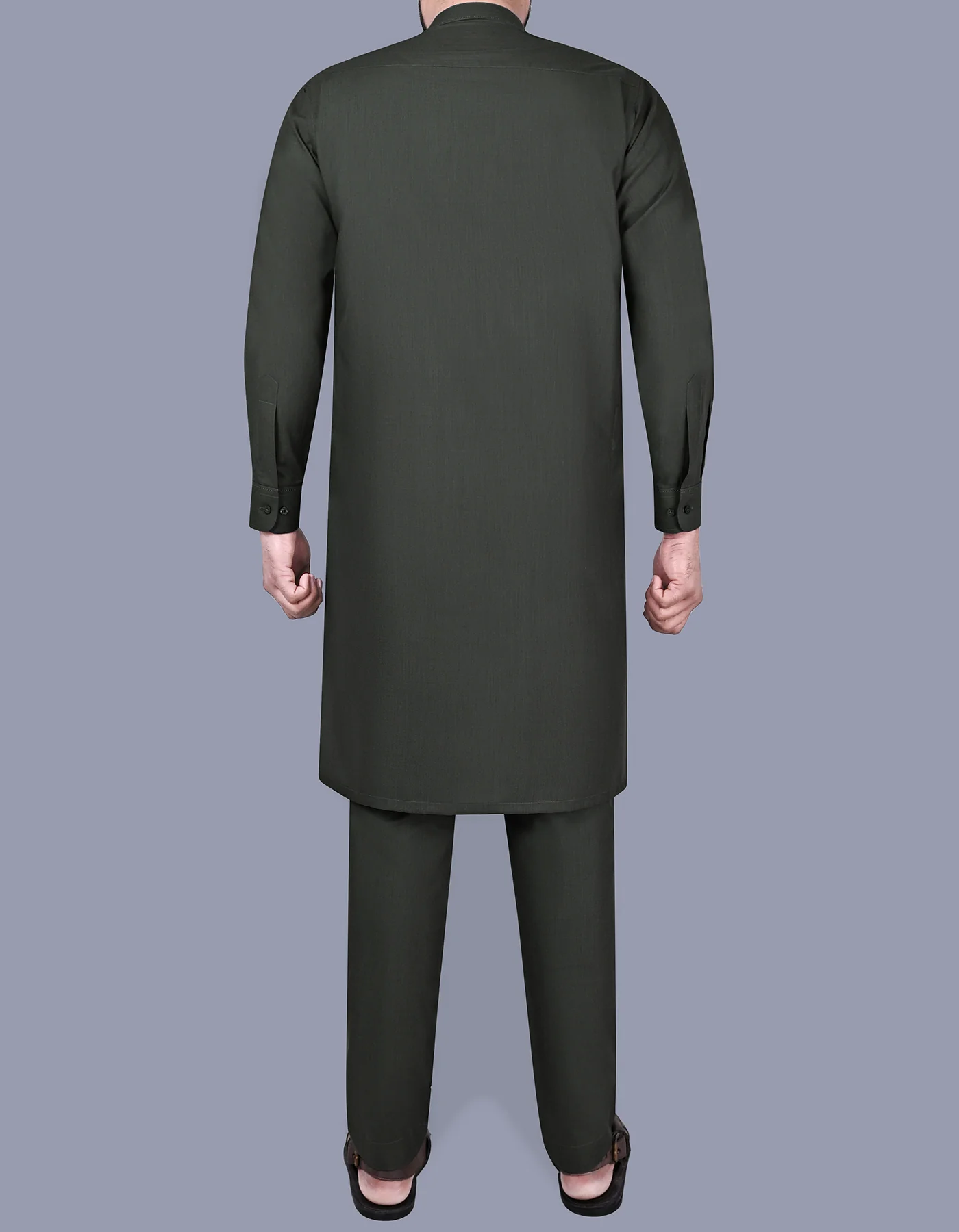 L Charcoal Texture Kurta Pajama - Image 4