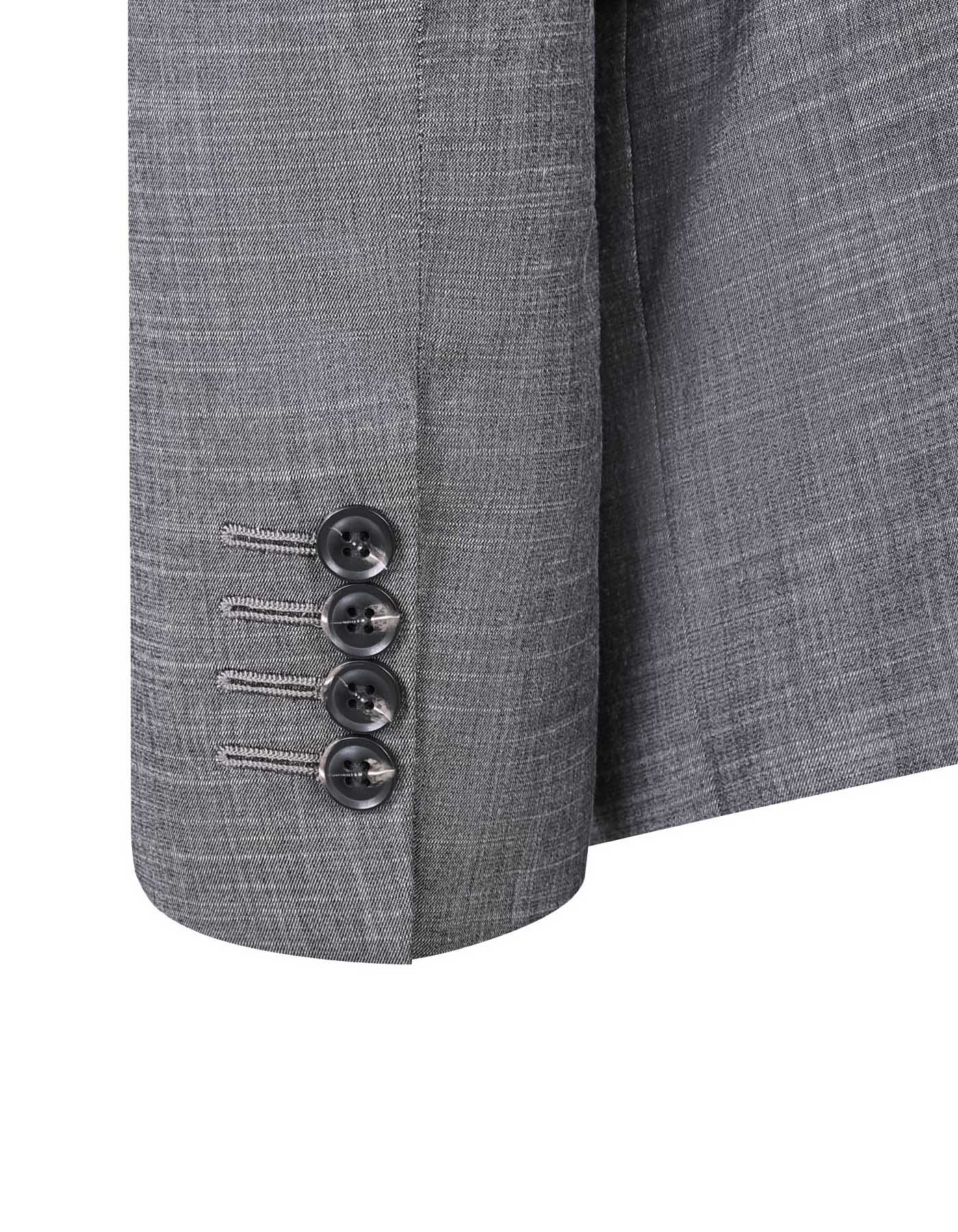 L Charcoal Texture Tailored Smart Fit Suit - Image 4