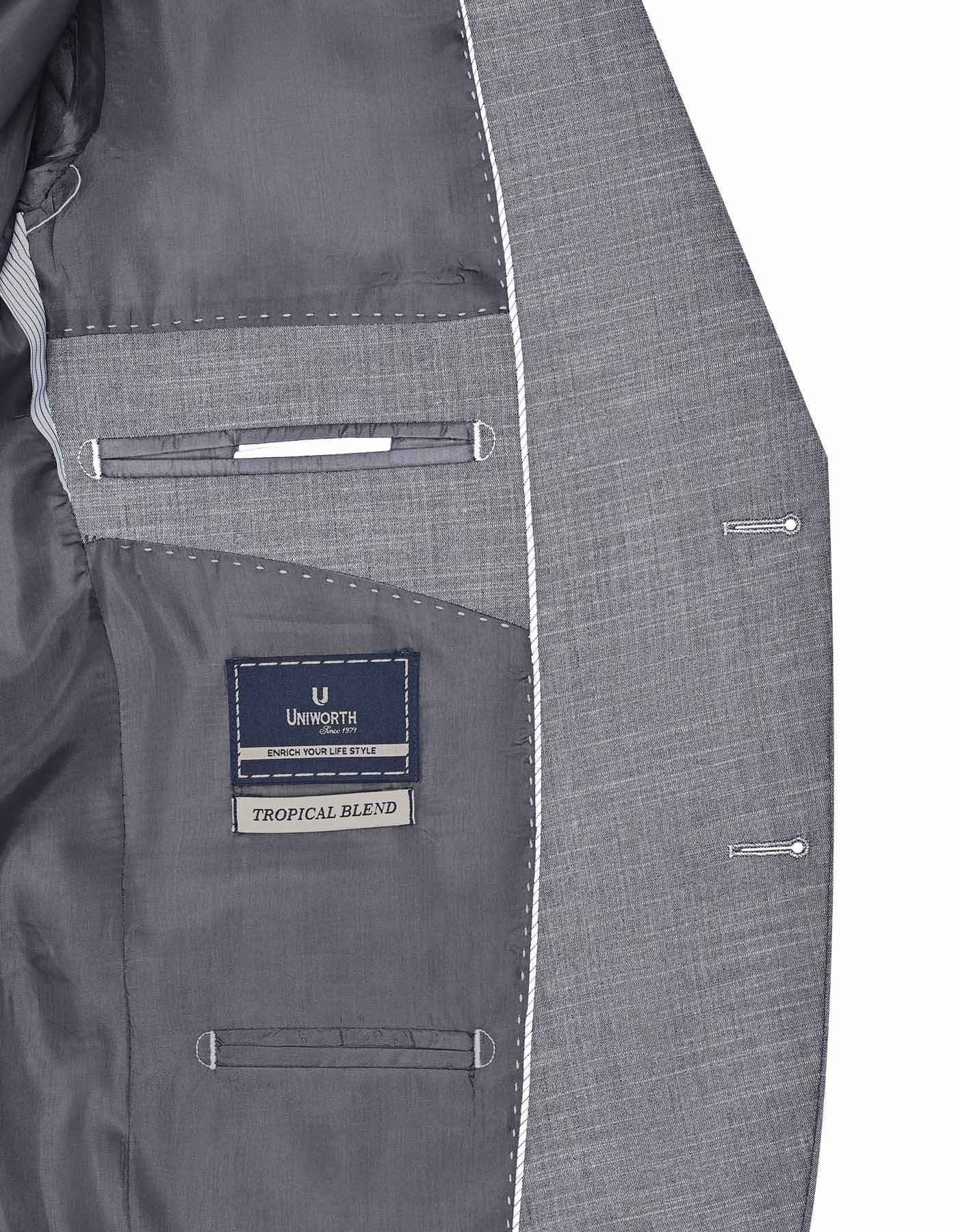 L Charcoal Texture Tailored Smart Fit Suit - Image 5