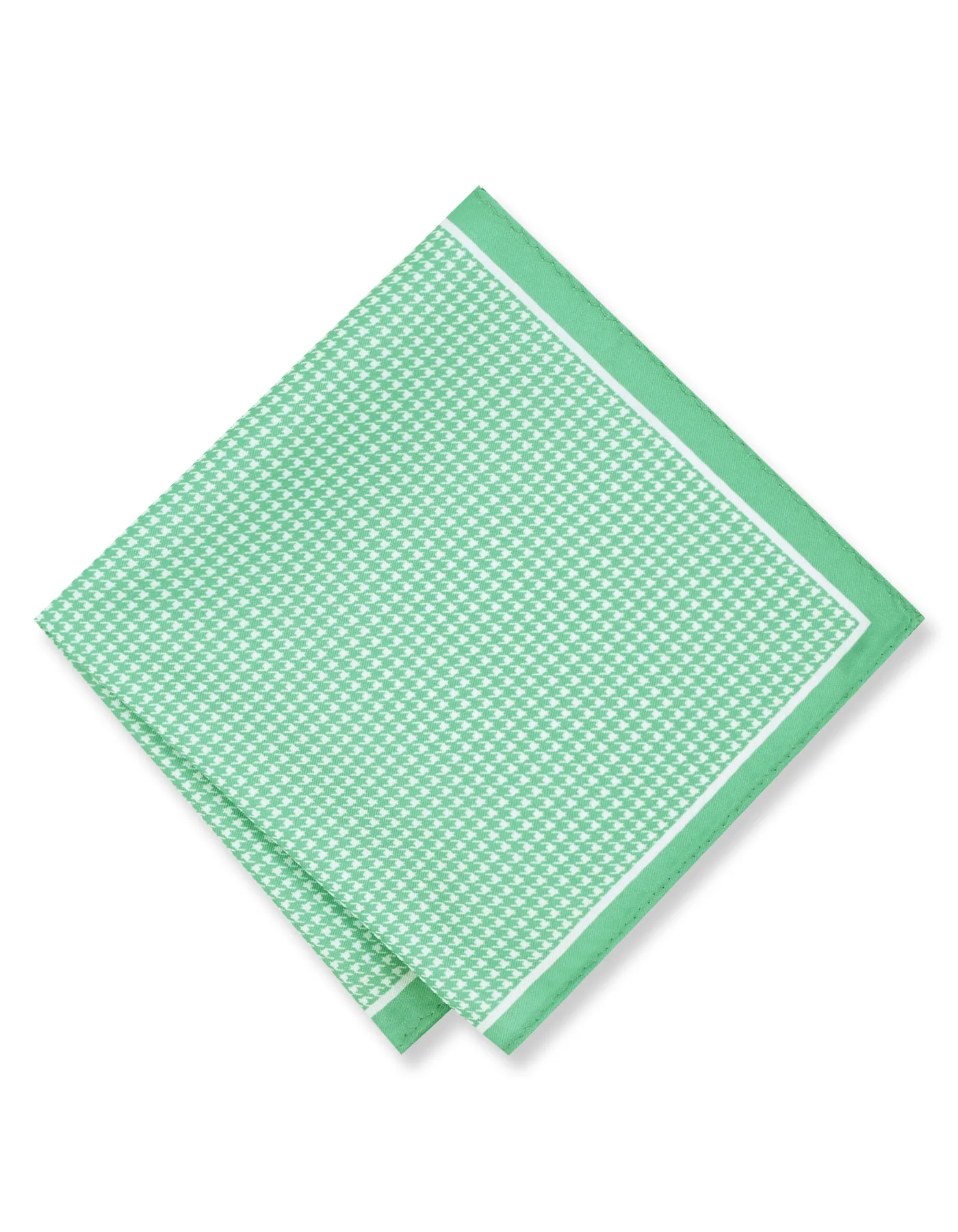 L Green 100% Polyester Pocket Square - Image 2