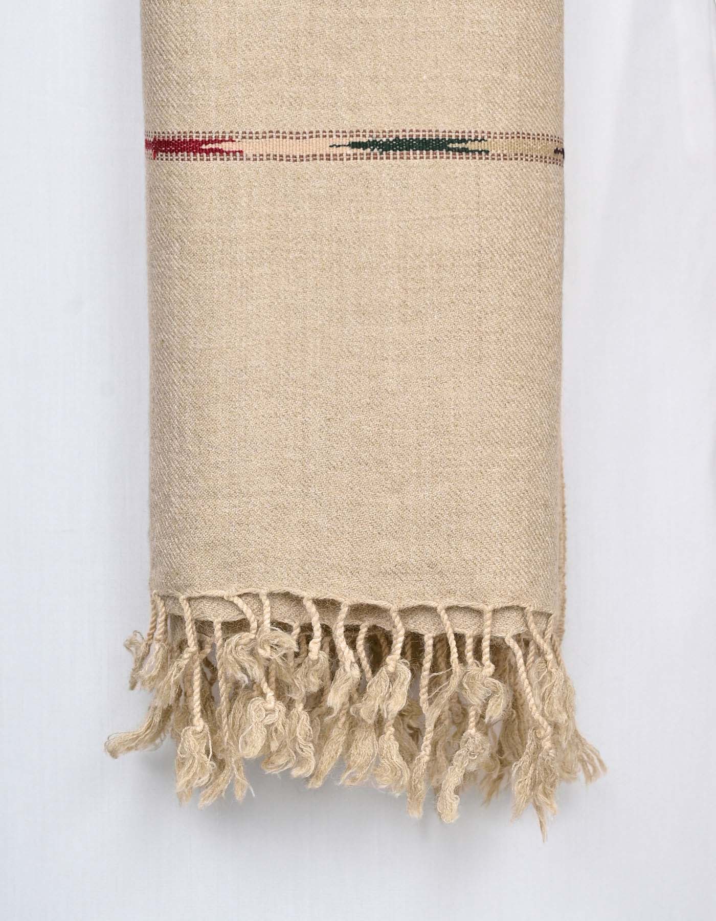 L Green Plain Wool Blend Men Shawl - Image 3