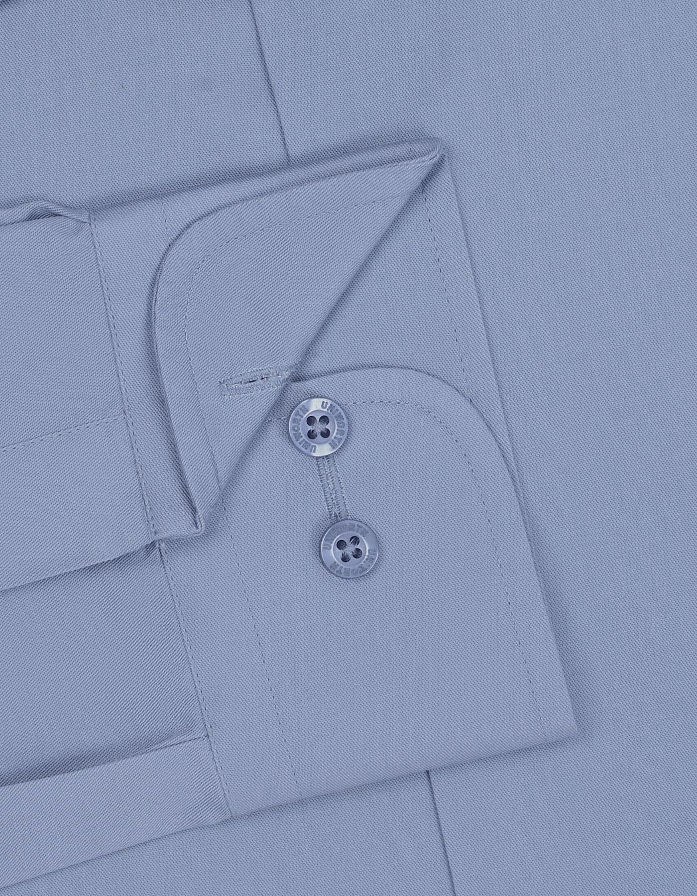 L Grey Plain Classic Fit Shirt - Image 3
