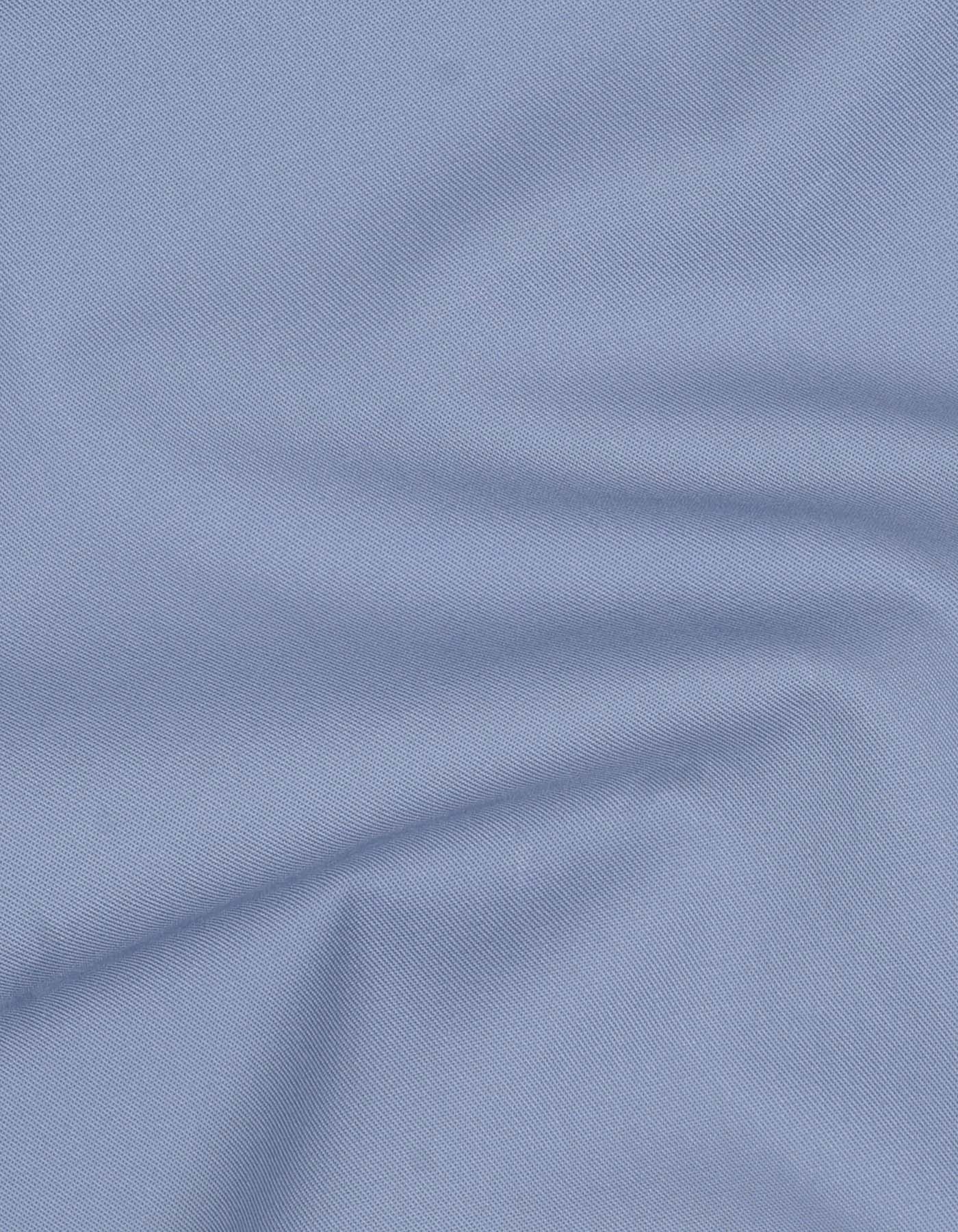 L Grey Plain Classic Fit Shirt - Image 4
