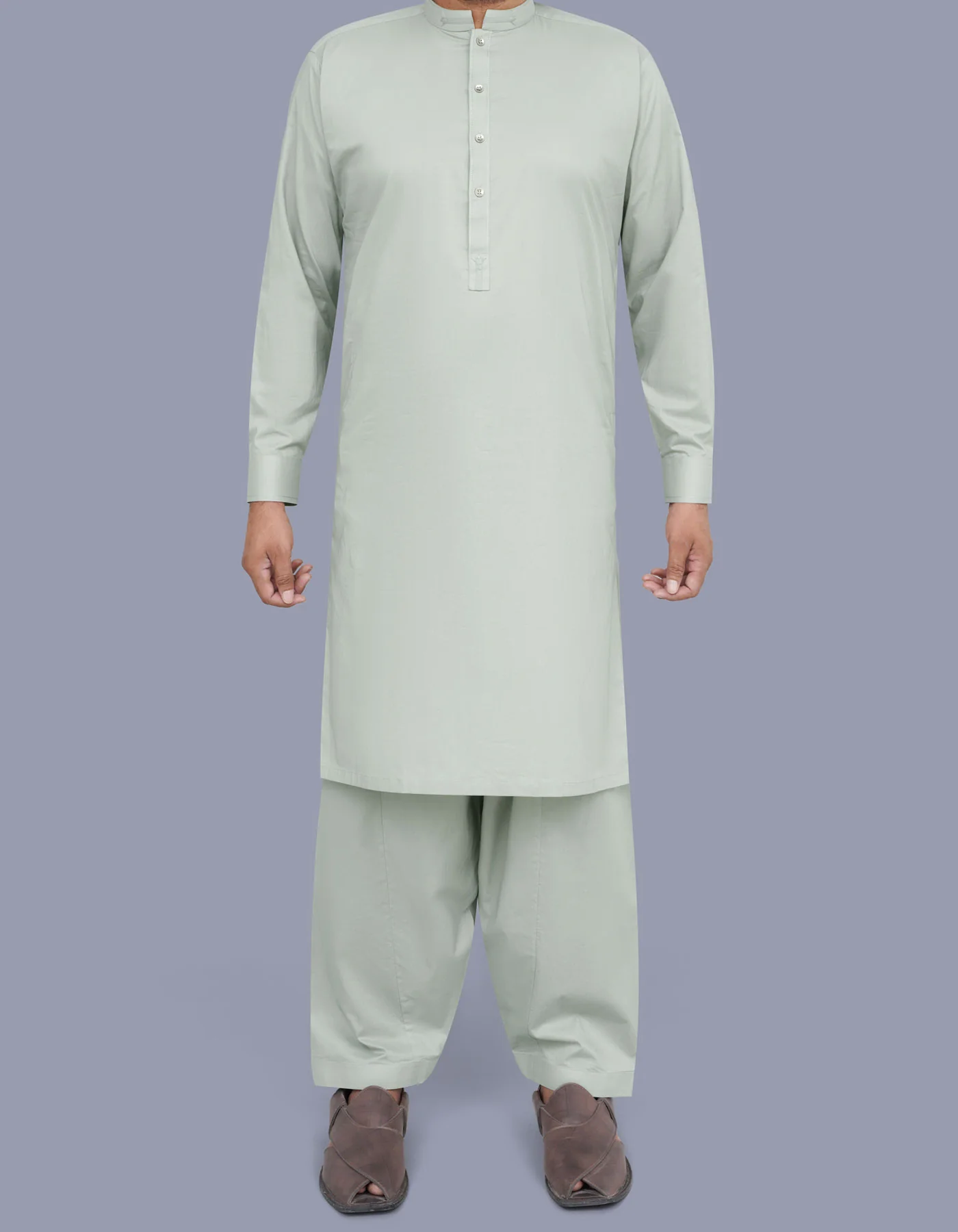 L Grey Plain Kameez Shalwar