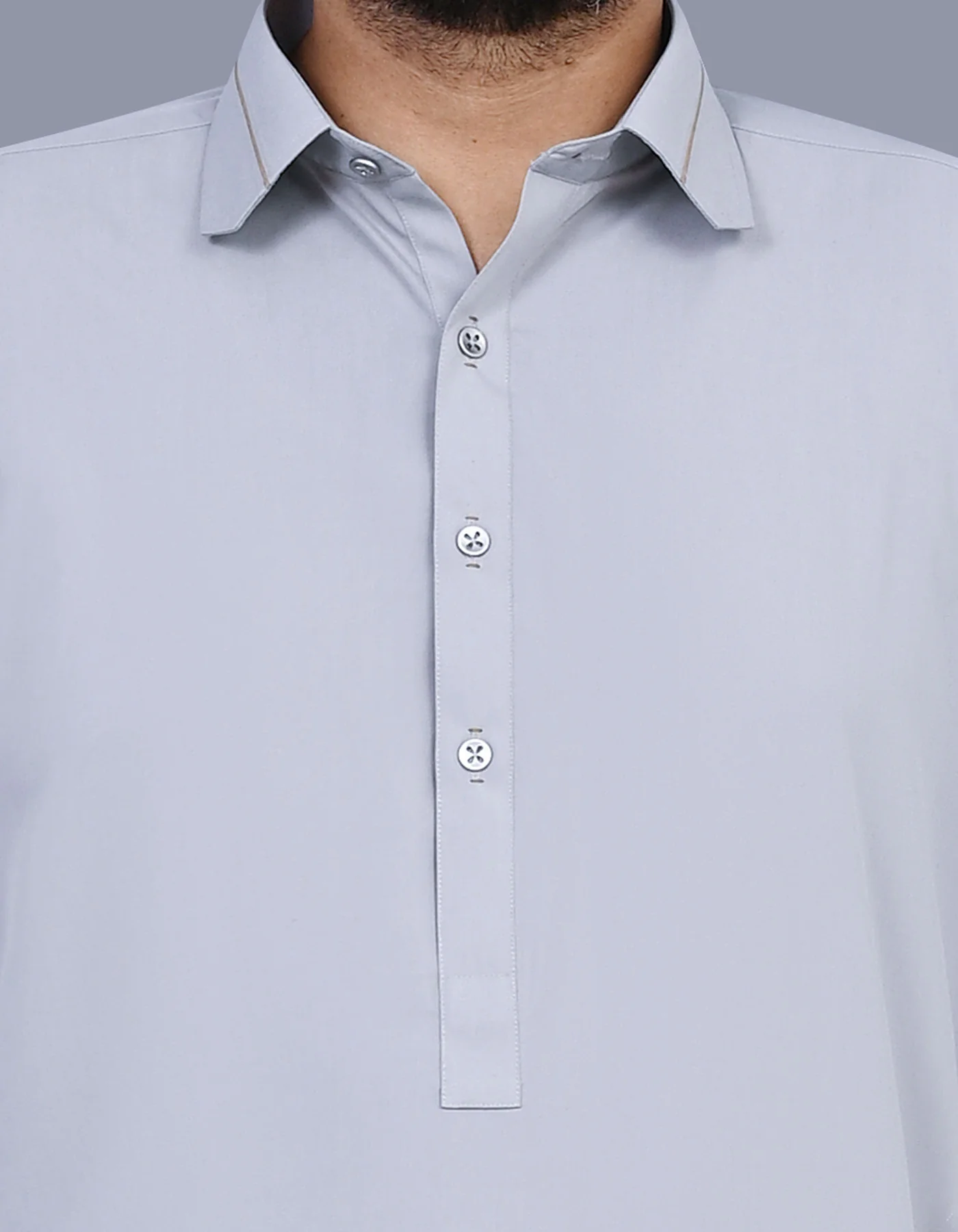 L Grey Plain Kameez Shalwar - Image 2