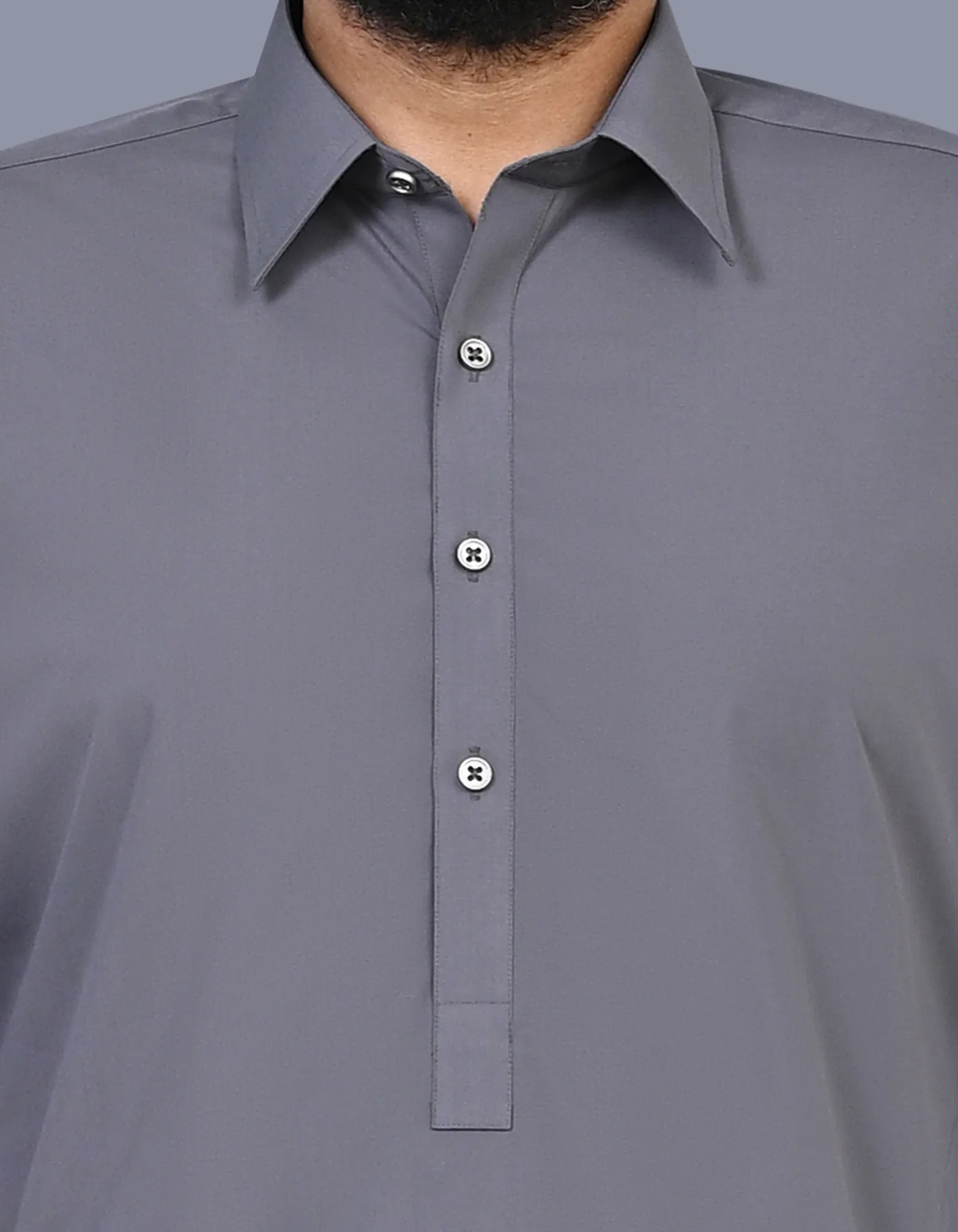L Grey Plain Kameez Shalwar - Image 2