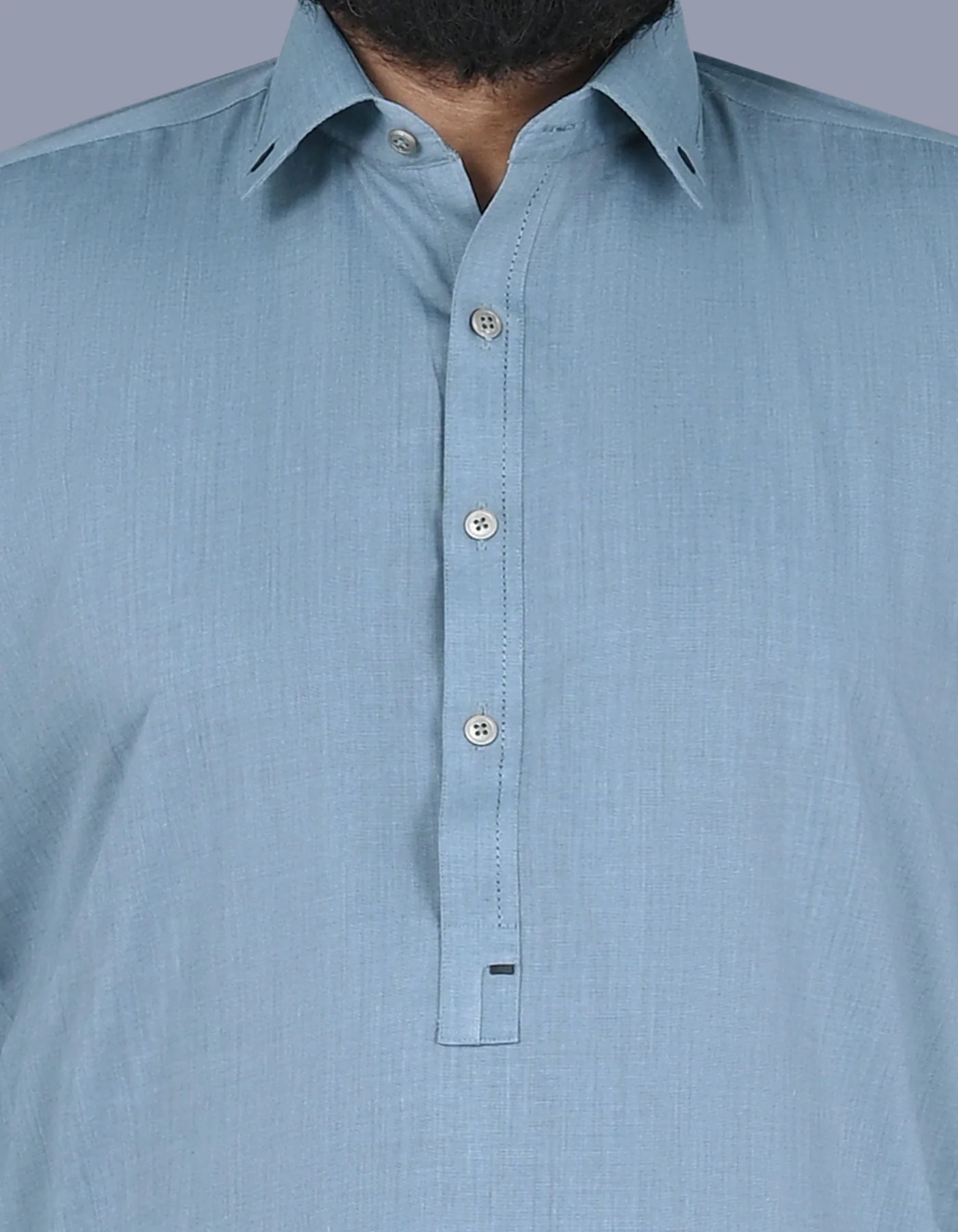 L Grey Texture Kameez Shalwar - Image 2