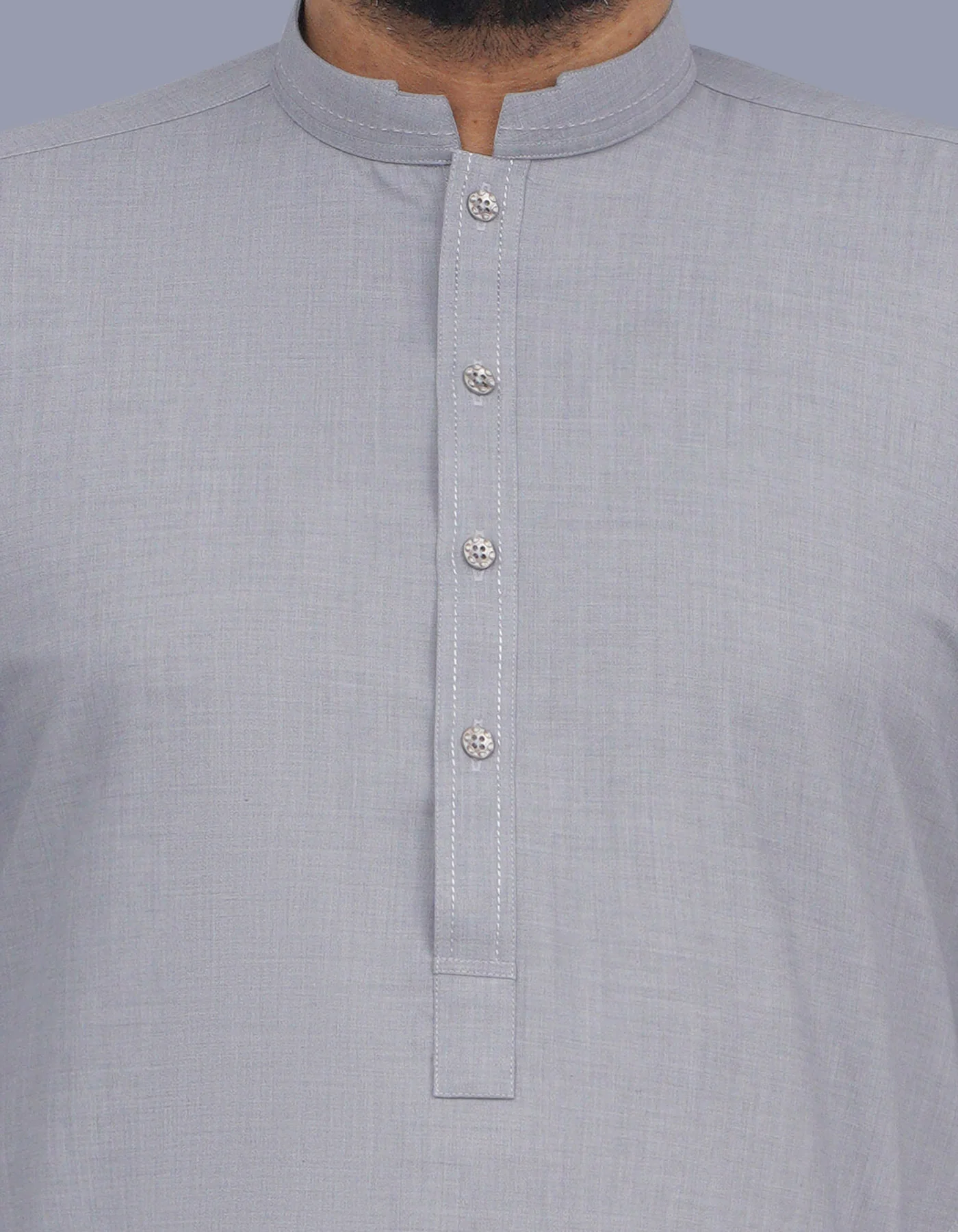 L Grey Texture Kameez Shalwar - Image 2