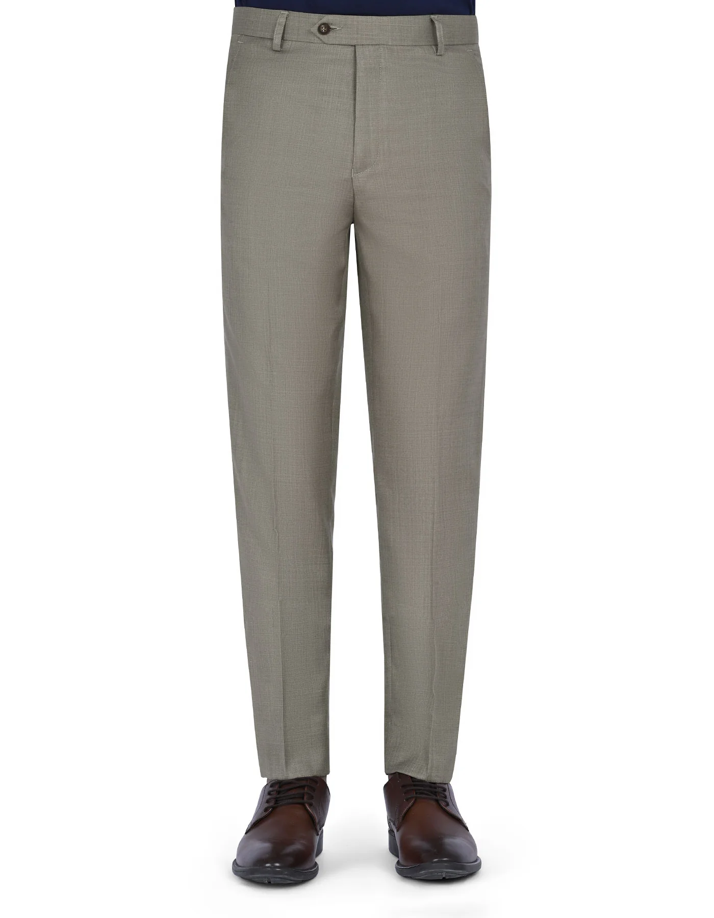 L Khaki Texture Tailored Smart Fit Formal Trouser