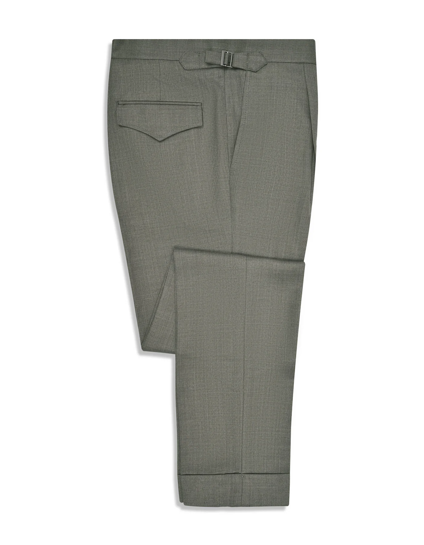 L Olive Plain Classic Fit Formal Trouser - Image 3