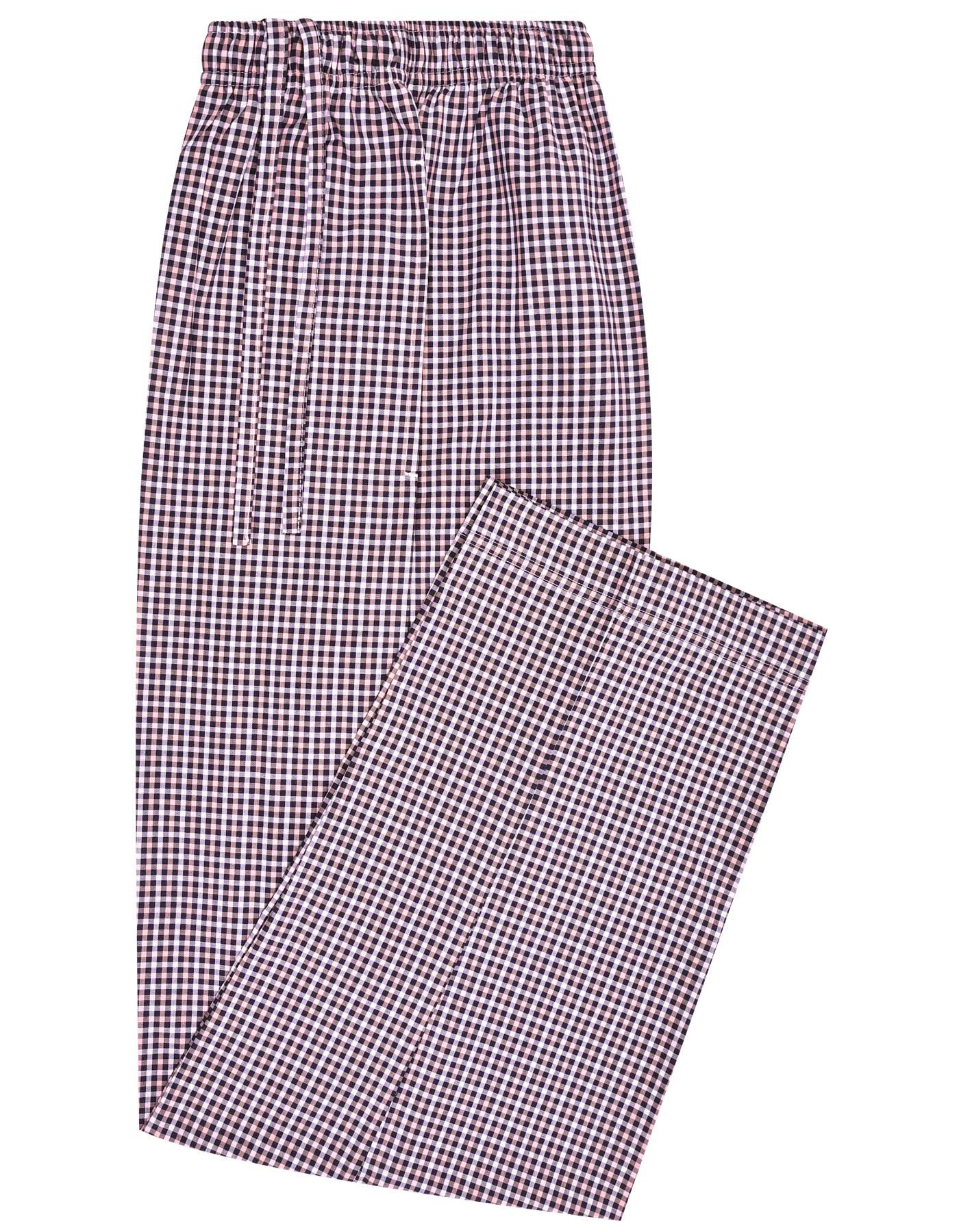 L Pink Check Cross Pocket Woven Pajama