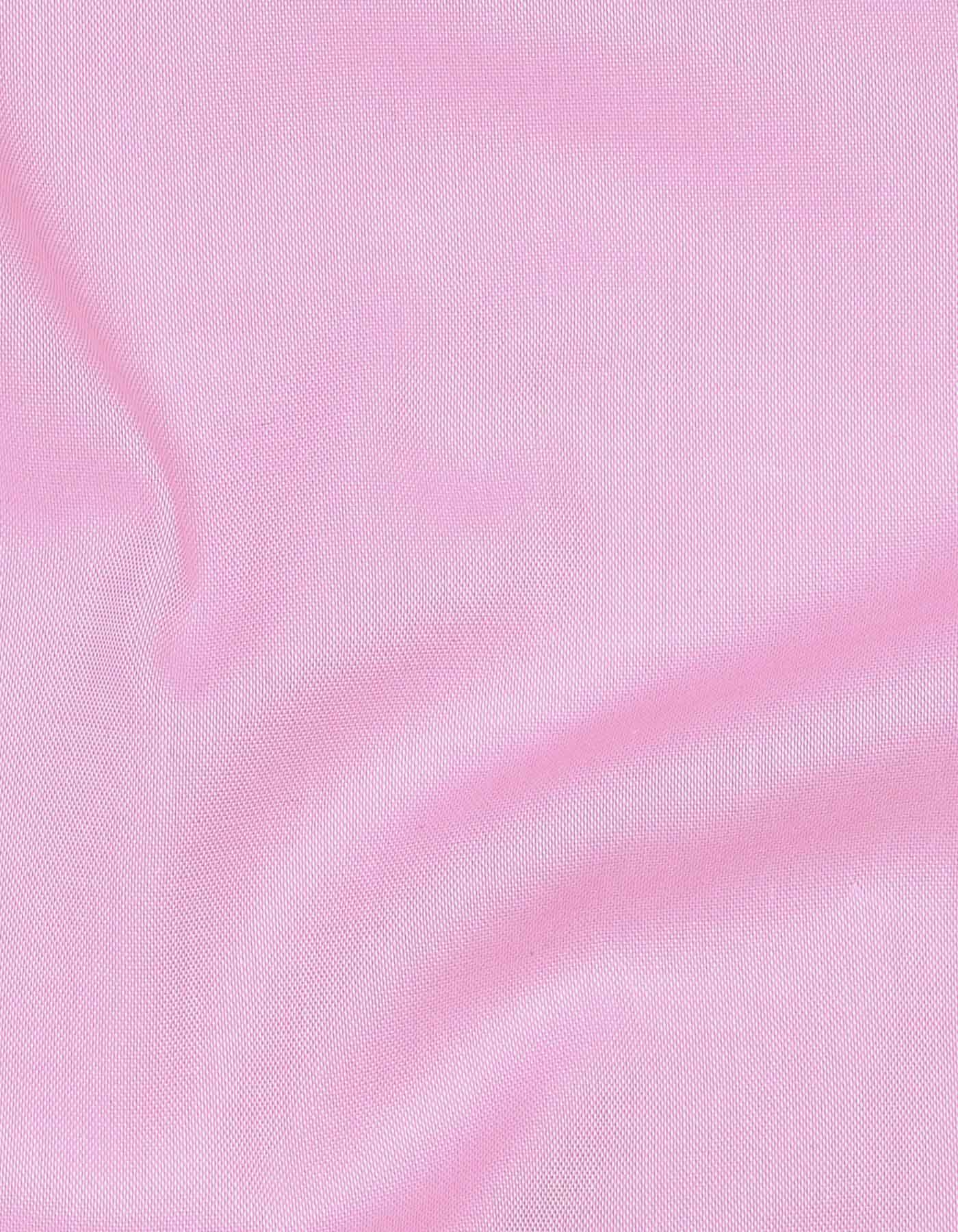 L Pink Plain Tailored Smart Fit Shirt - Image 4