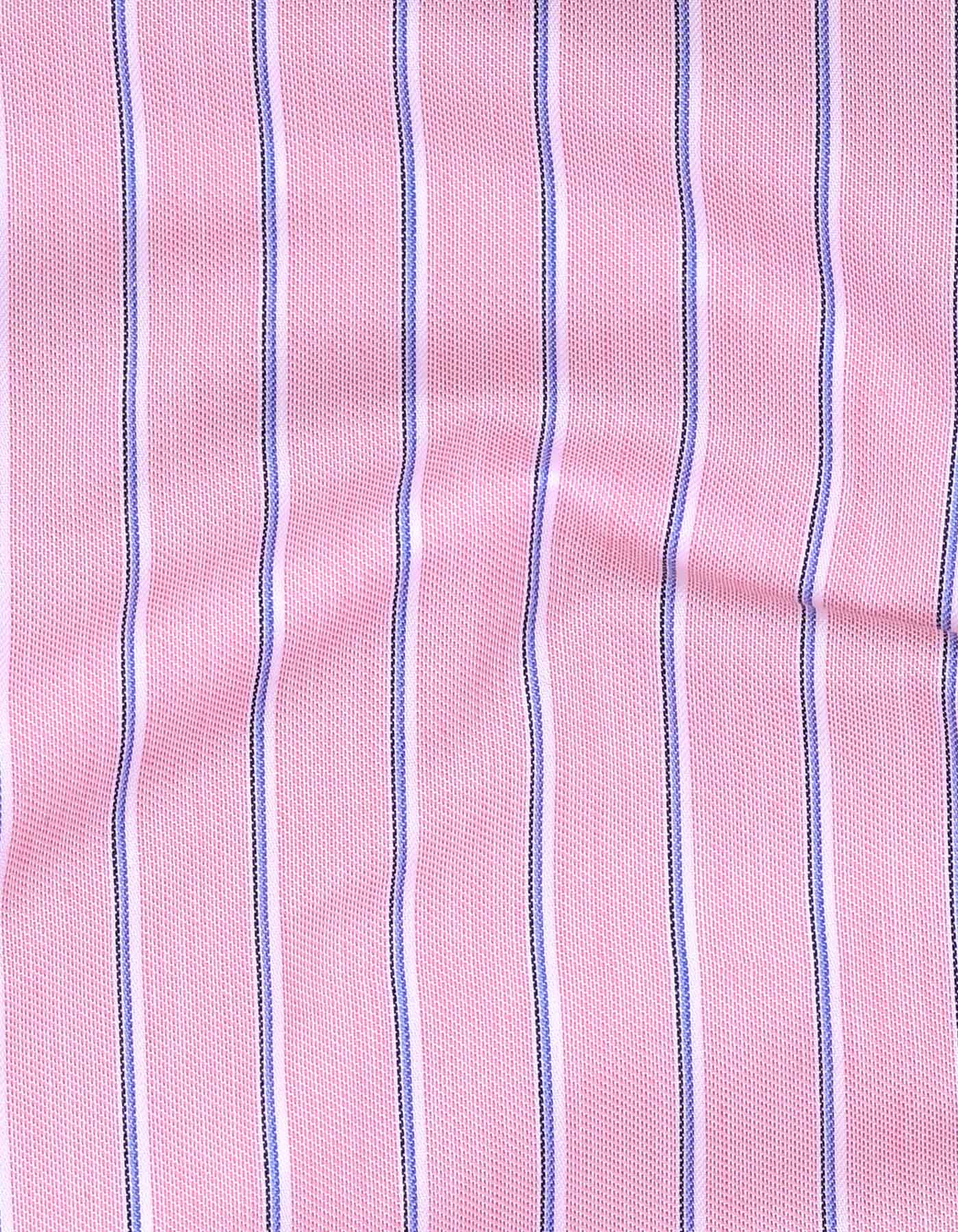 L Pink Stripe Tailored Smart Fit Shirt - Image 4