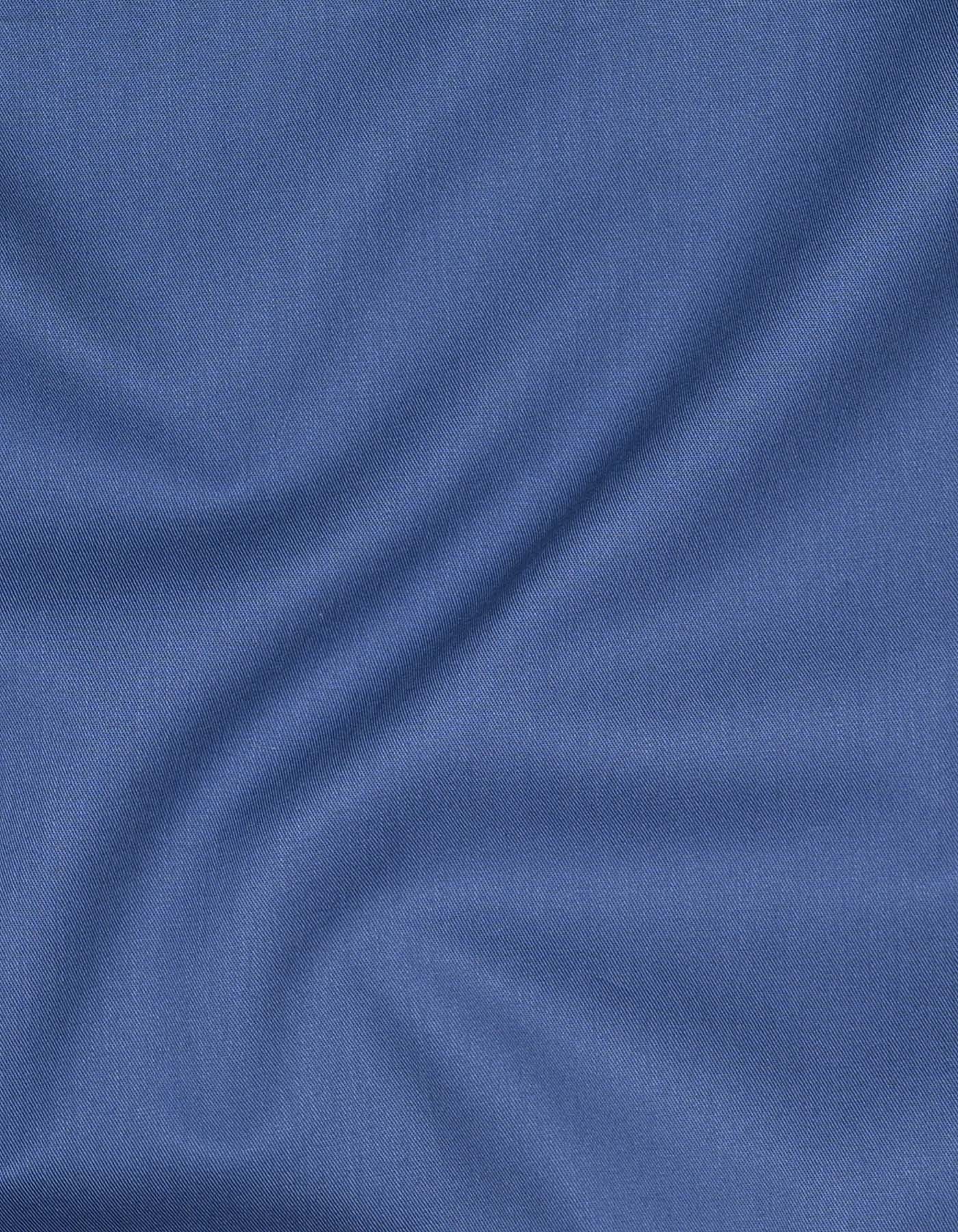 M Blue Plain Classic Fit Shirt - Image 4