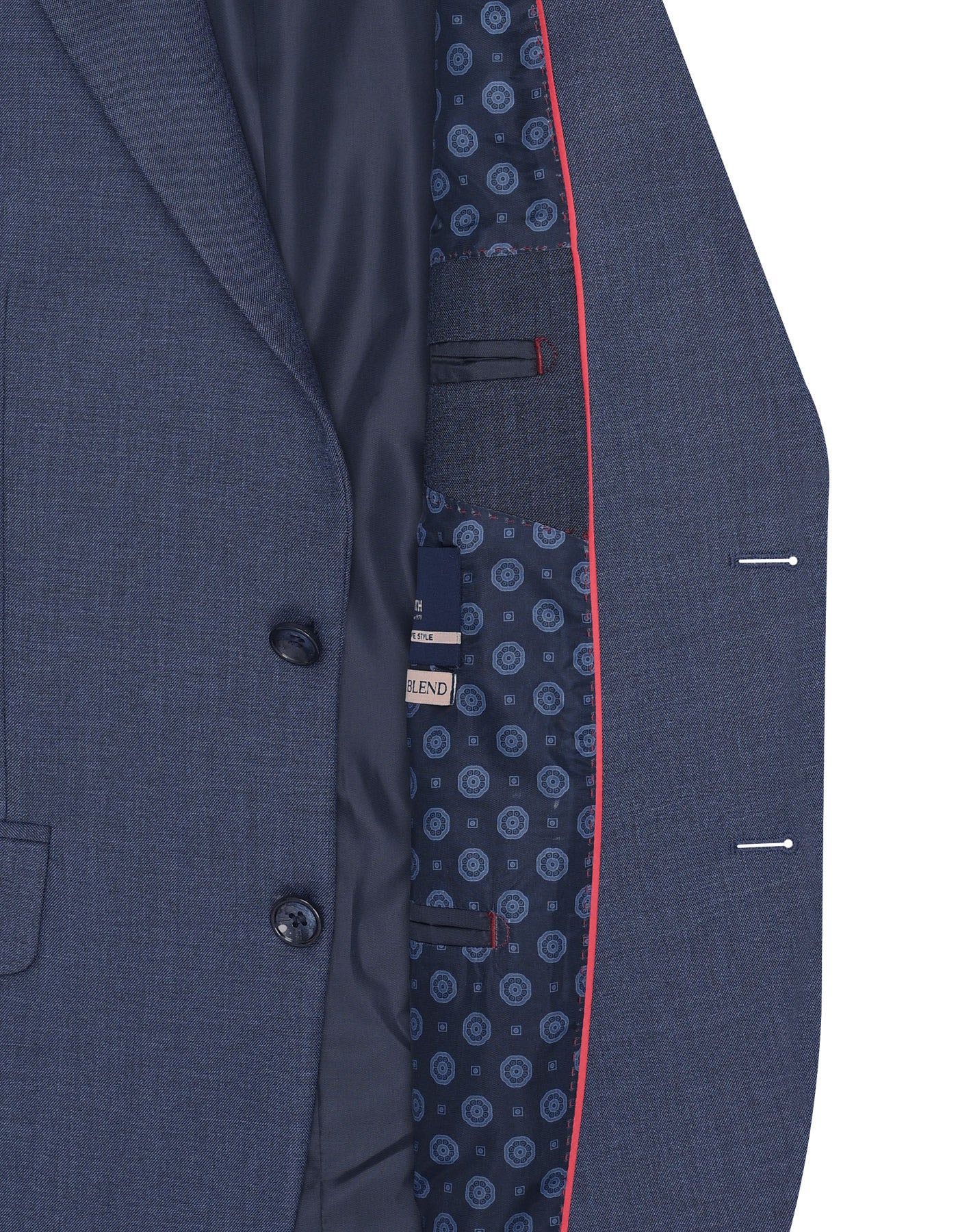 M Blue Texture Tailored Smart Fit Suit - Image 5