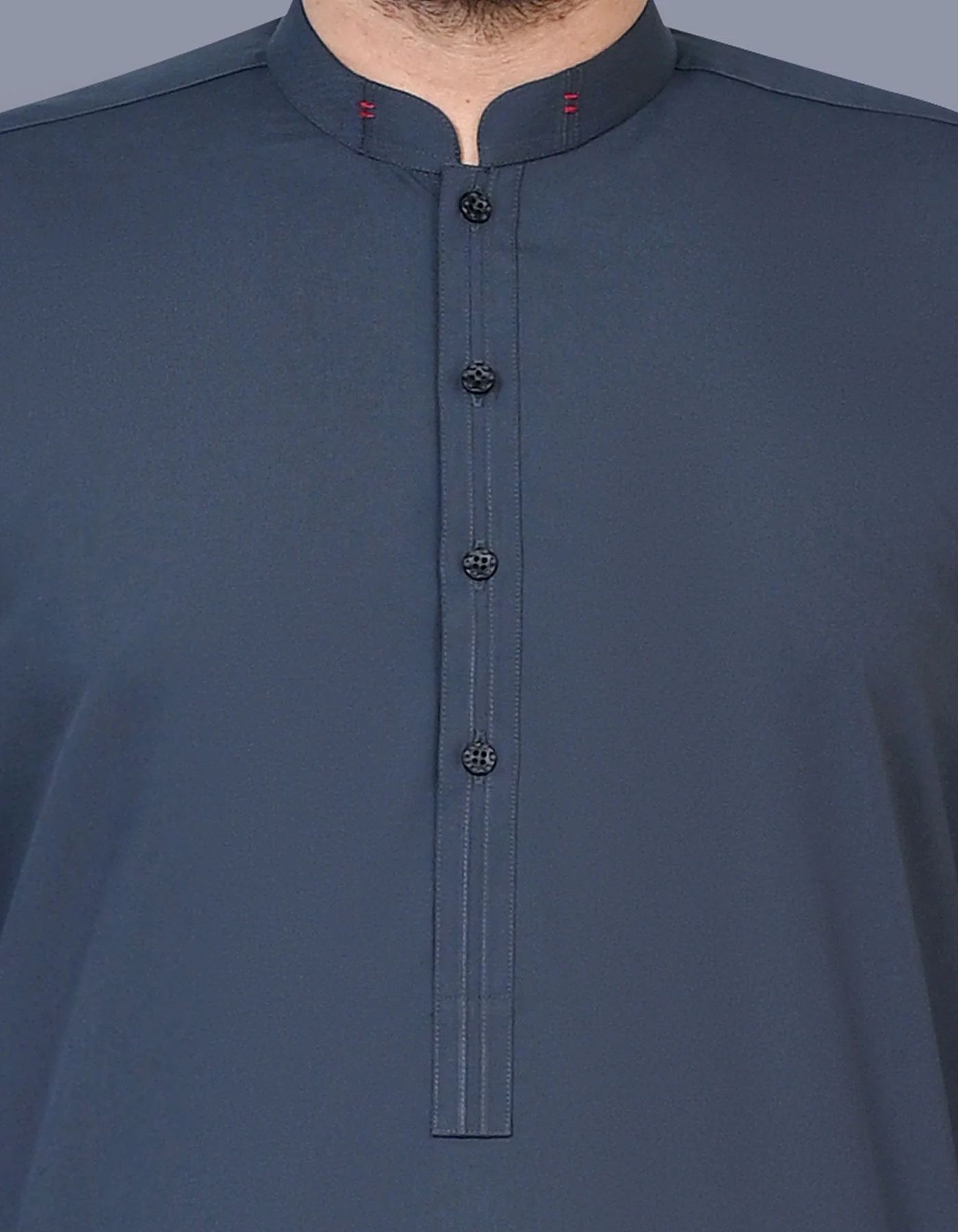 M Grey Plain Kameez Shalwar - Image 2