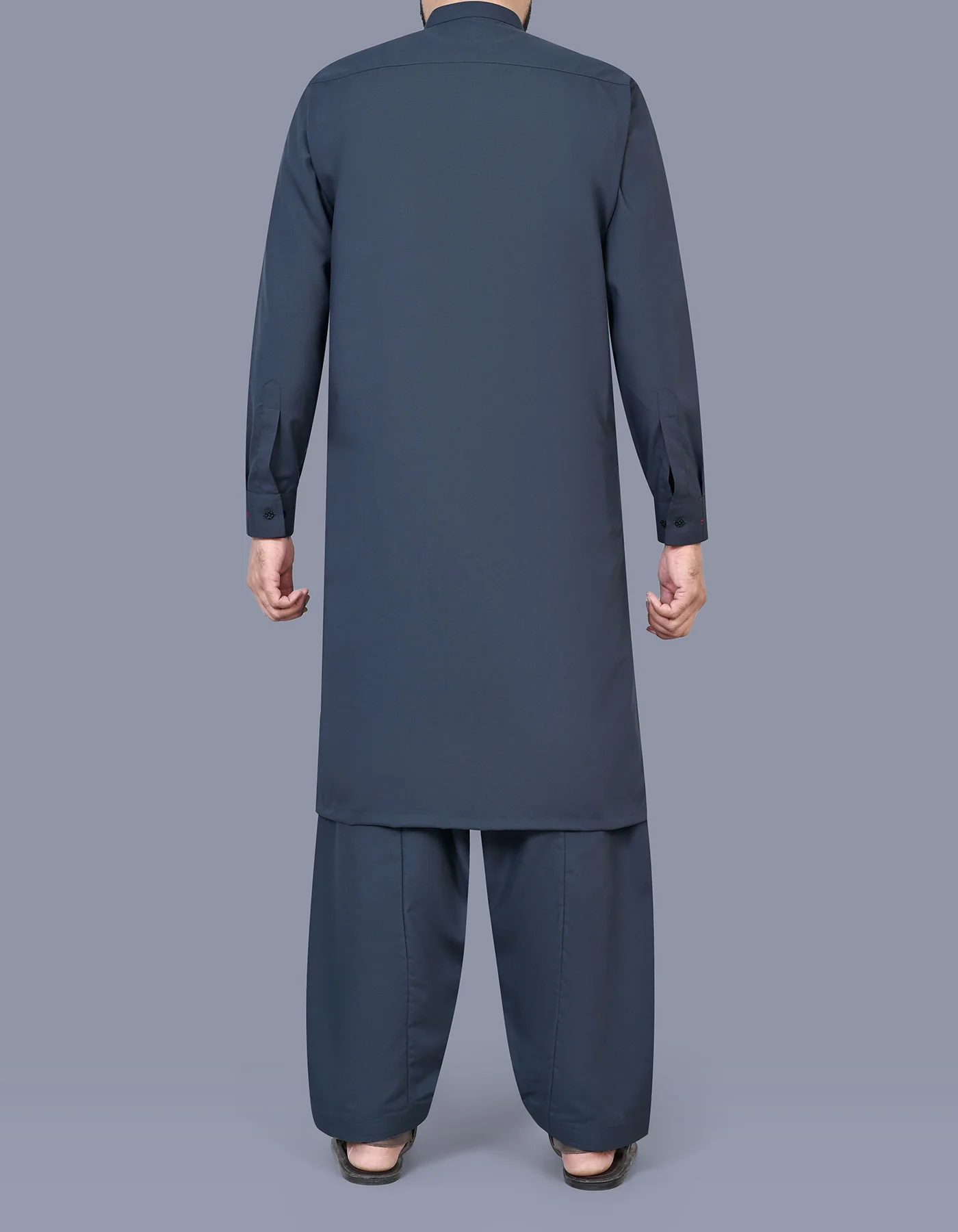 M Grey Plain Kameez Shalwar - Image 4