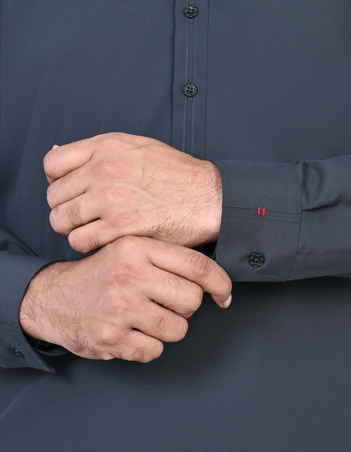 M Grey Plain Kameez Shalwar - Image 3