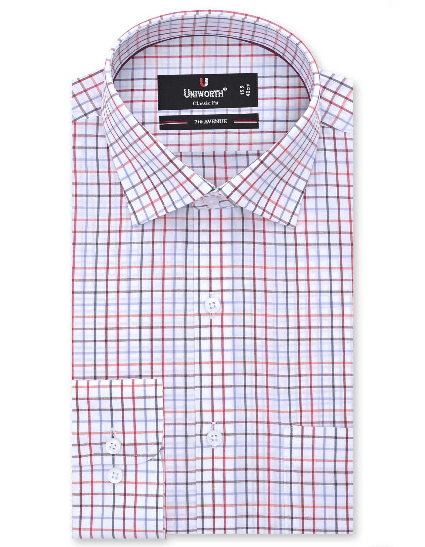 Maroon Check Classic Fit Shirt