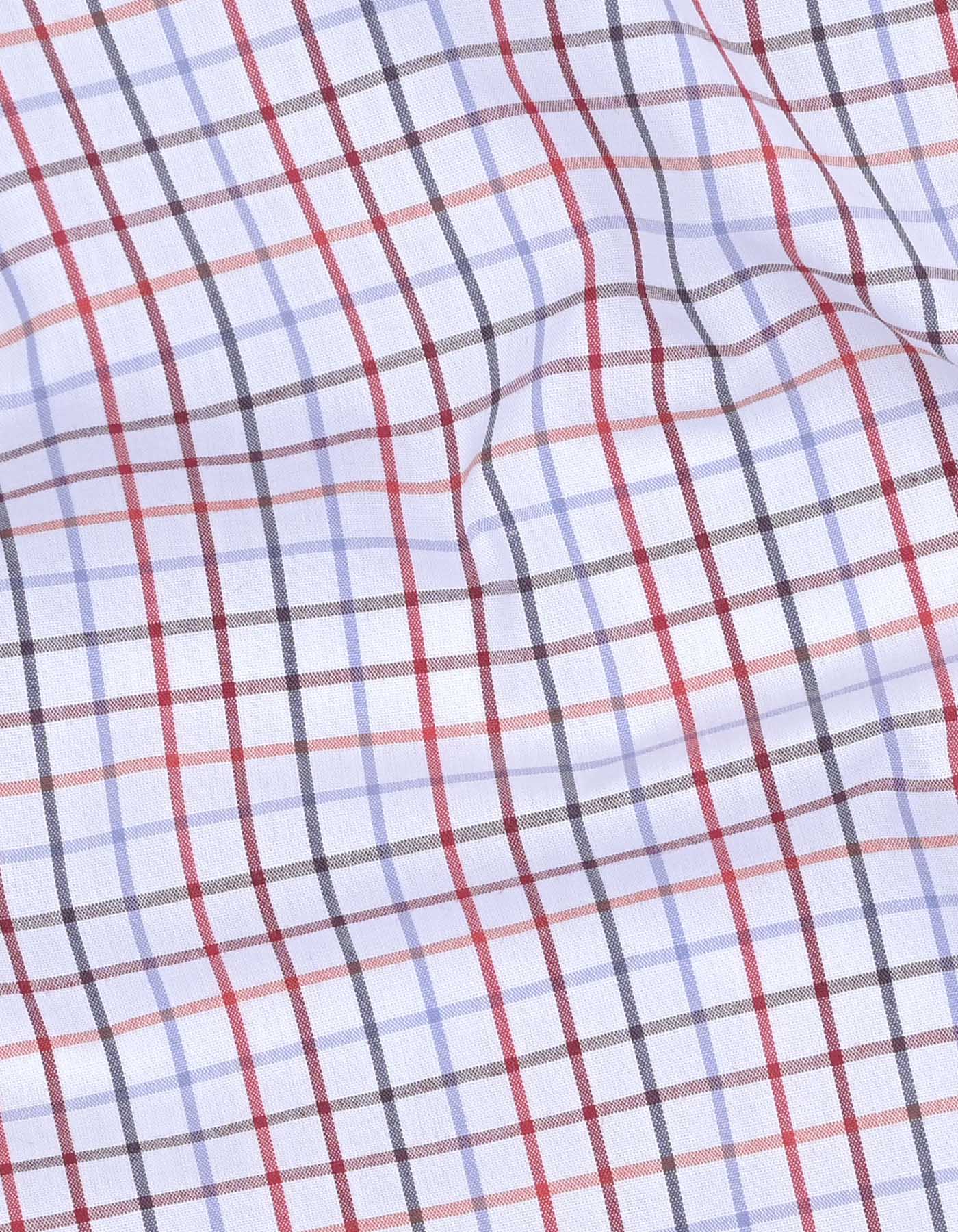 Maroon Check Classic Fit Shirt - Image 4