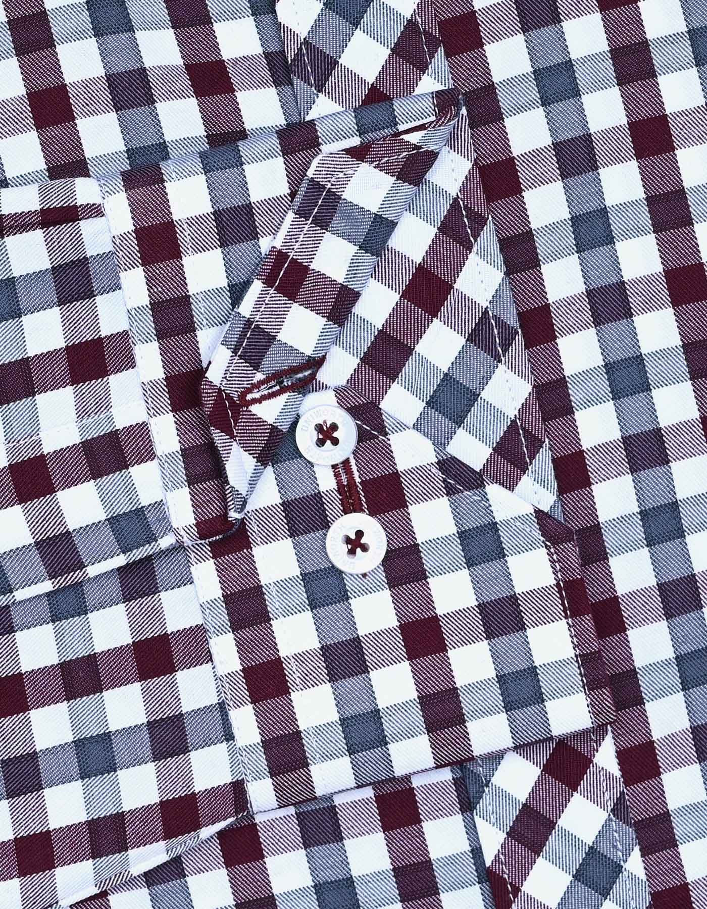 Maroon Check Classic Fit Shirt - Image 4