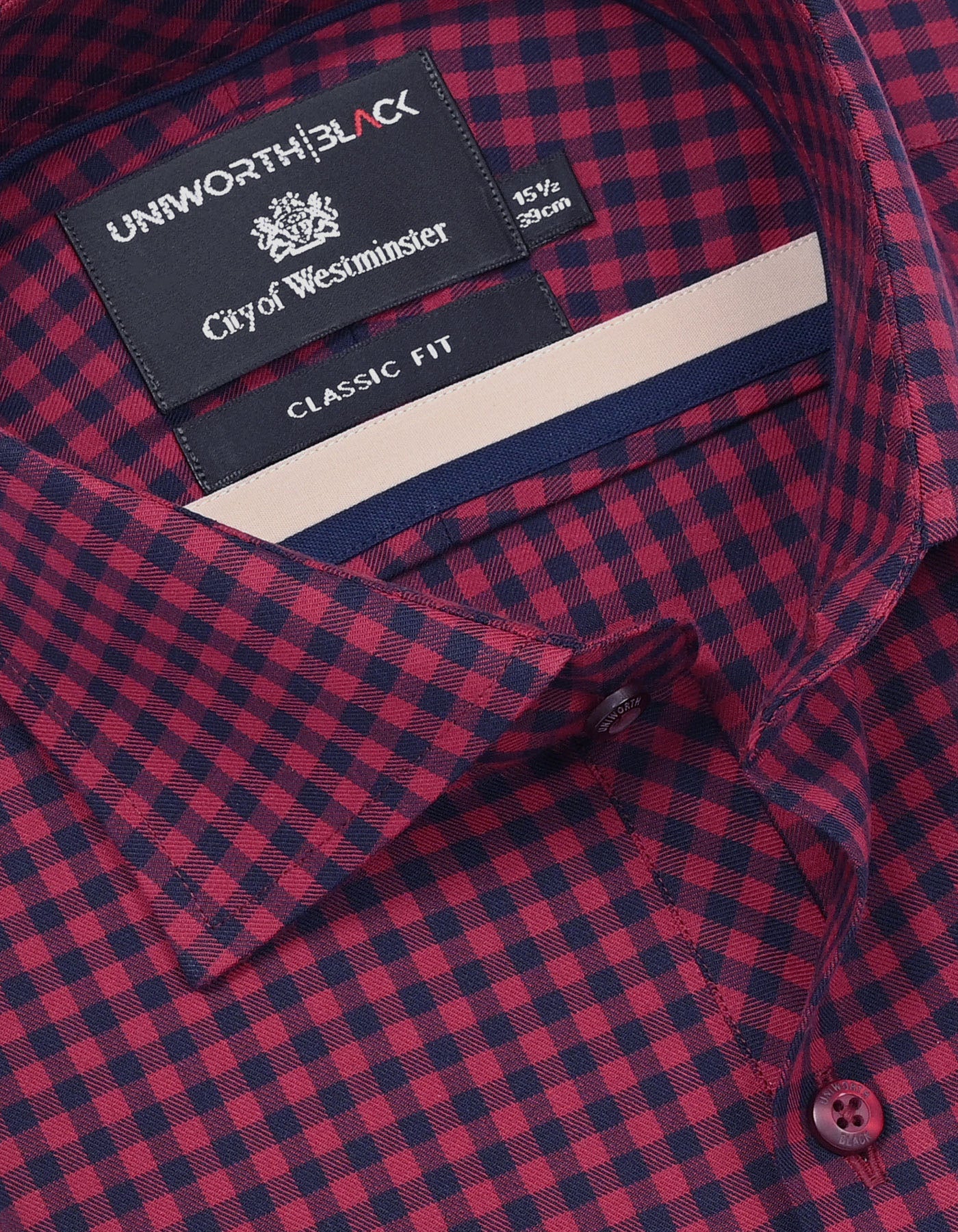 Maroon Check Classic Fit Shirt - Image 2