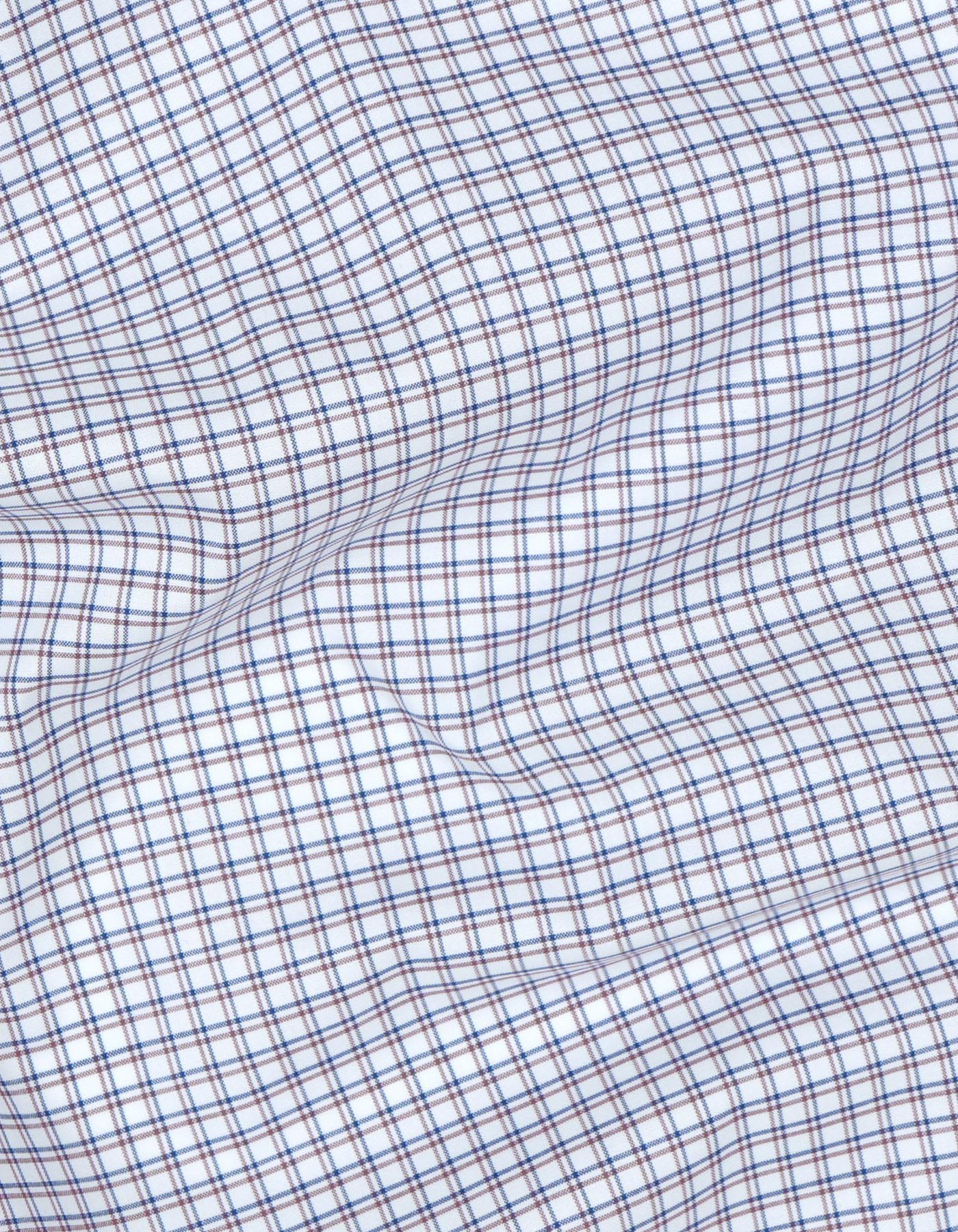 Maroon Check Smart Fit Shirt - Image 4