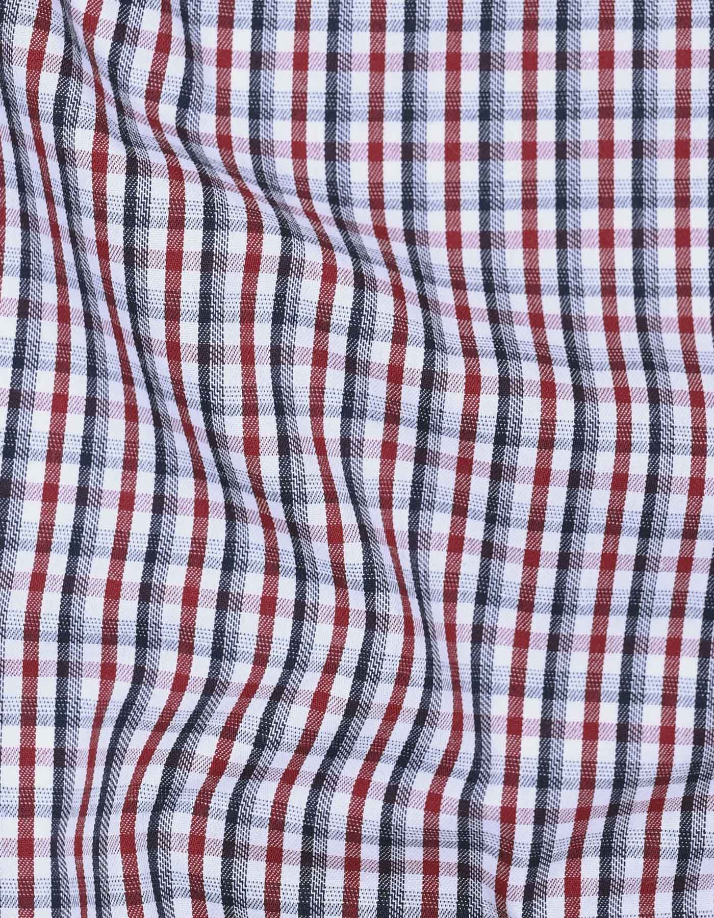 Maroon Check Tailored Smart Fit Shirt - Image 4