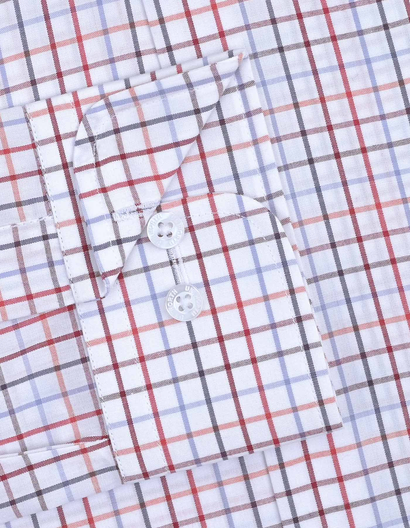 Maroon Check Tailored Smart Fit Shirt - Image 3