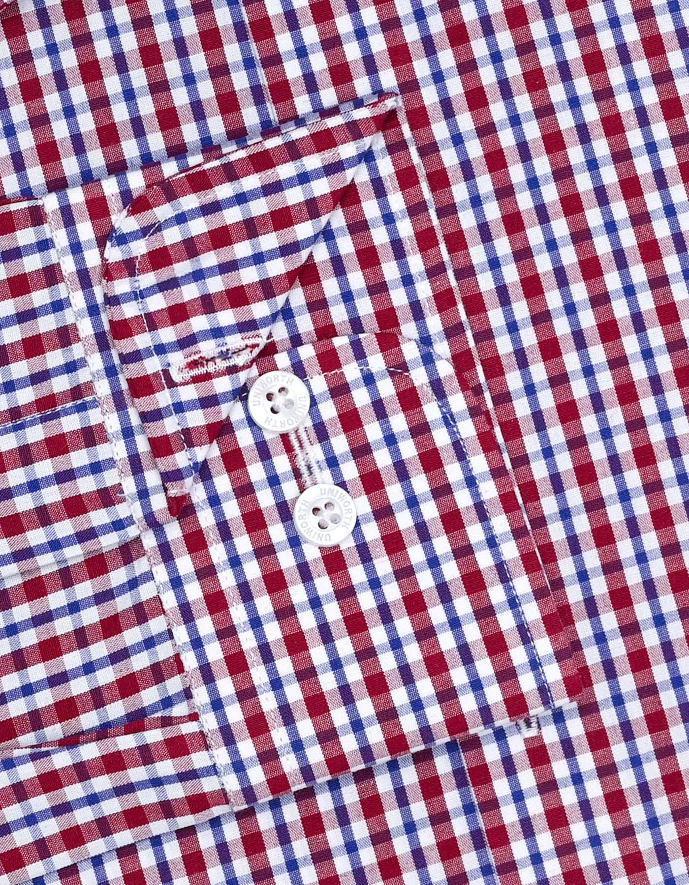 Maroon Check Tailored Smart Fit Shirt - Image 3