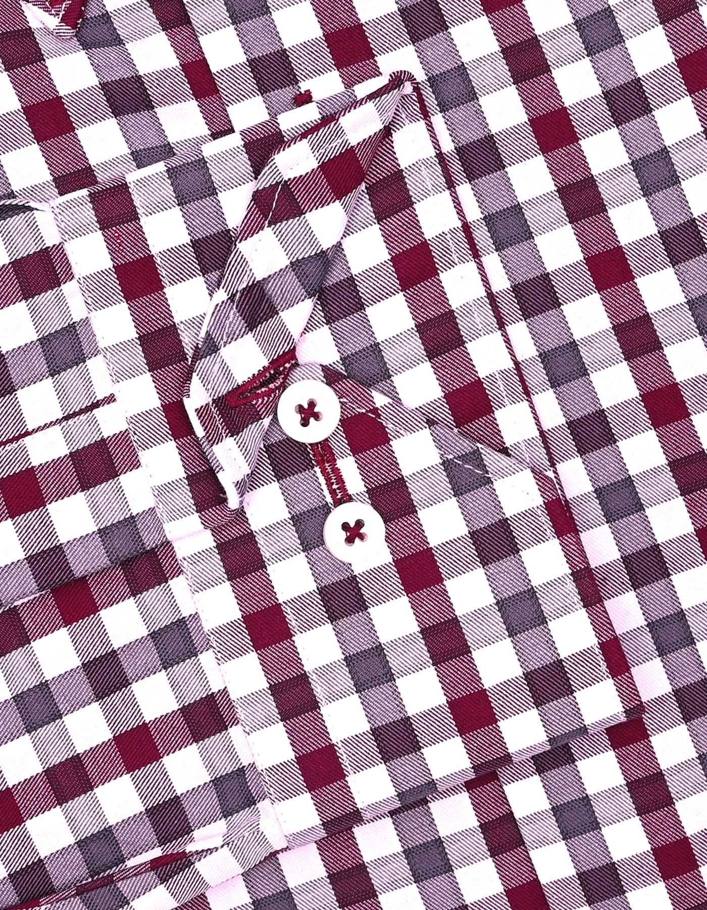 Maroon Check Tailored Smart Fit Shirt - Image 4