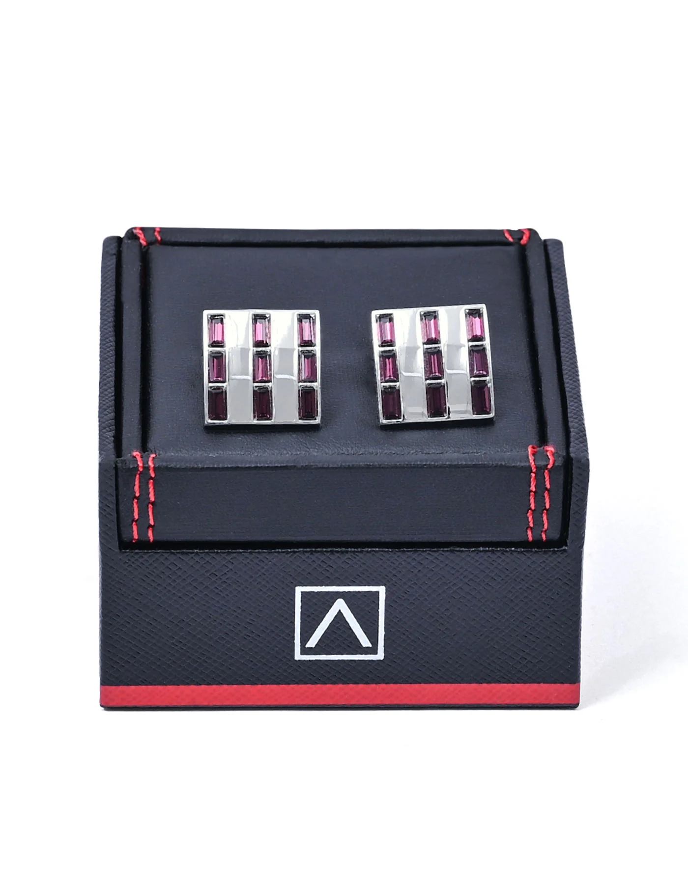 Maroon Crystal Cufflink - Image 2