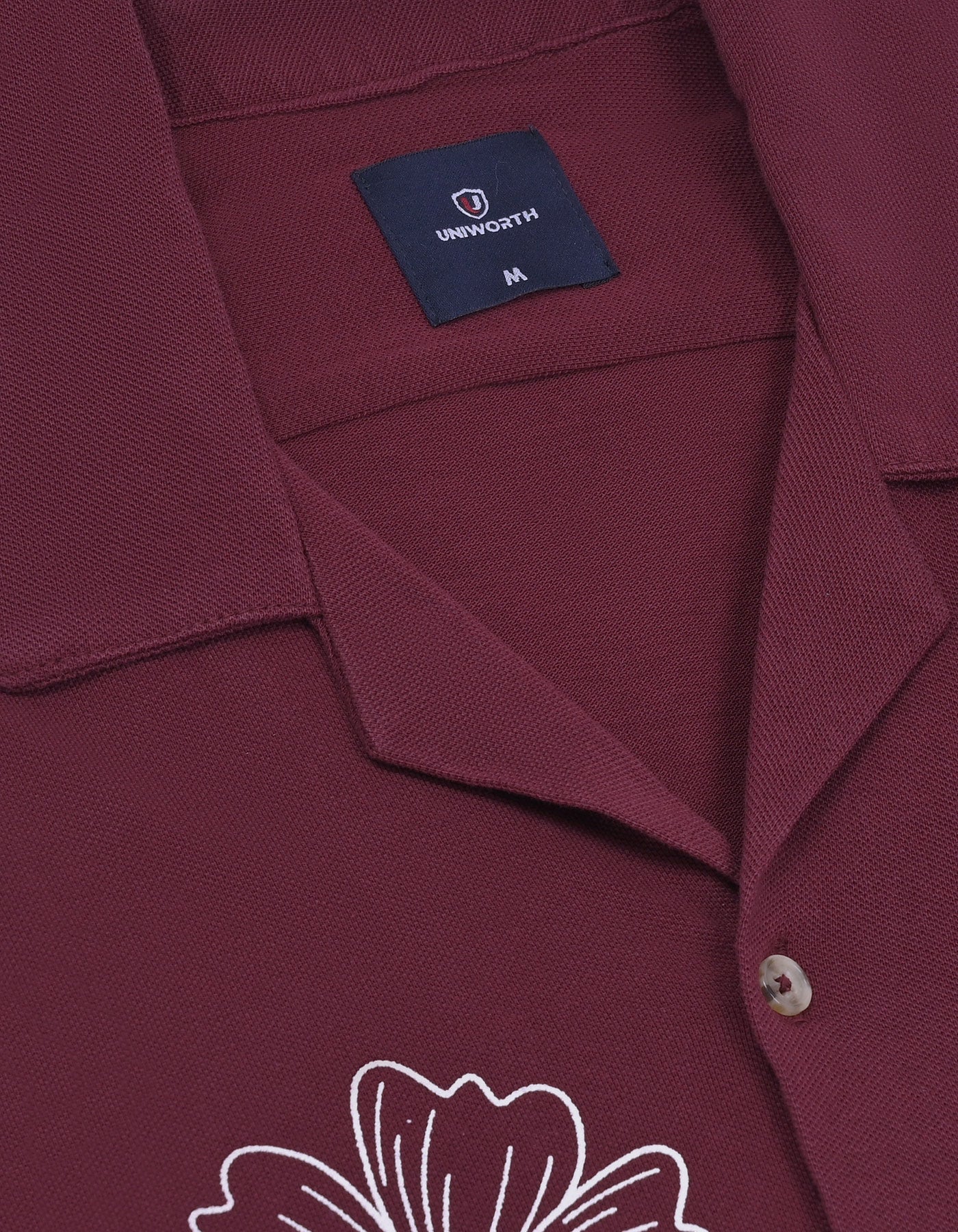 Maroon Floral Resort Collar Shirt - Image 3